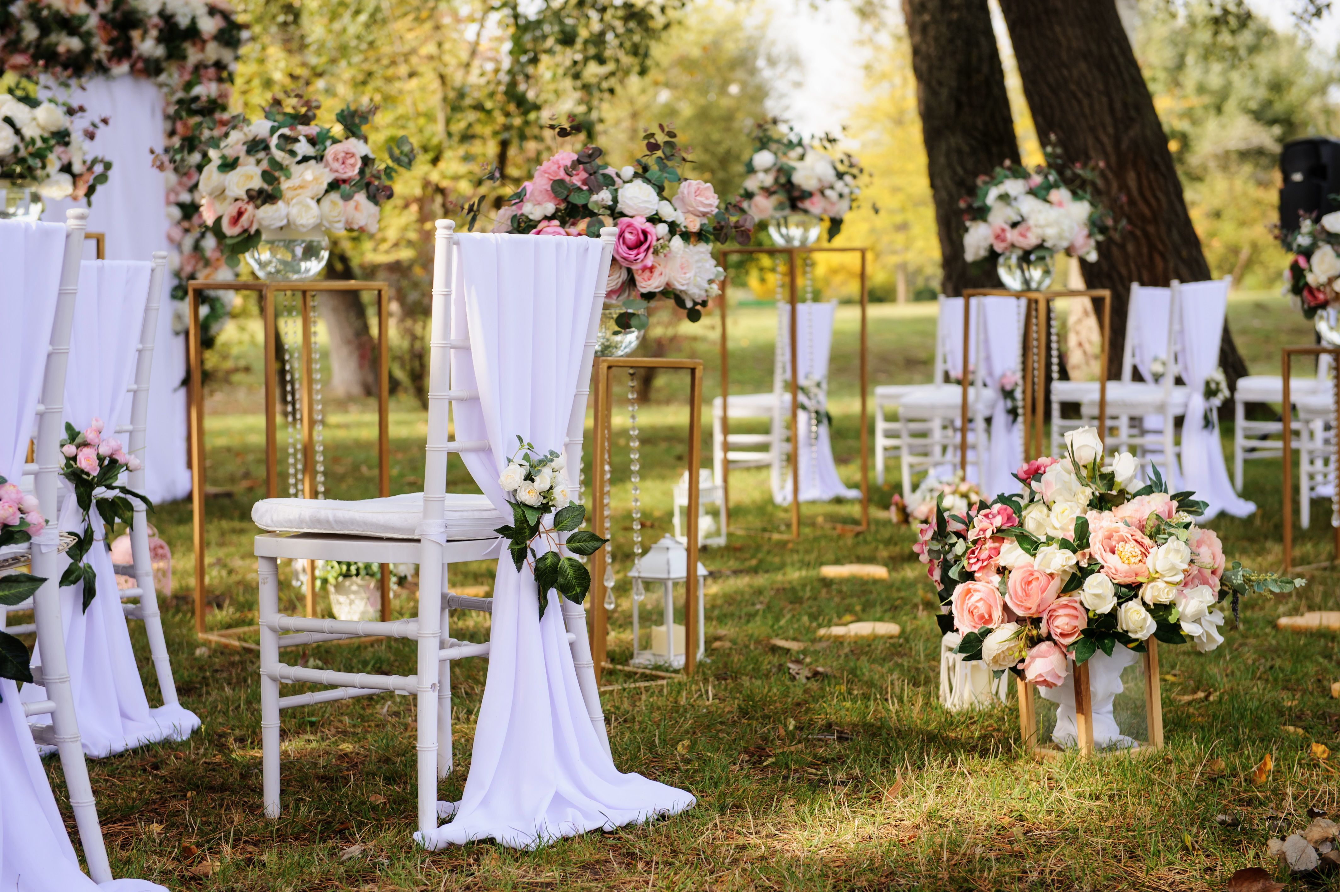Preparation for a wedding ceremony outdoor
