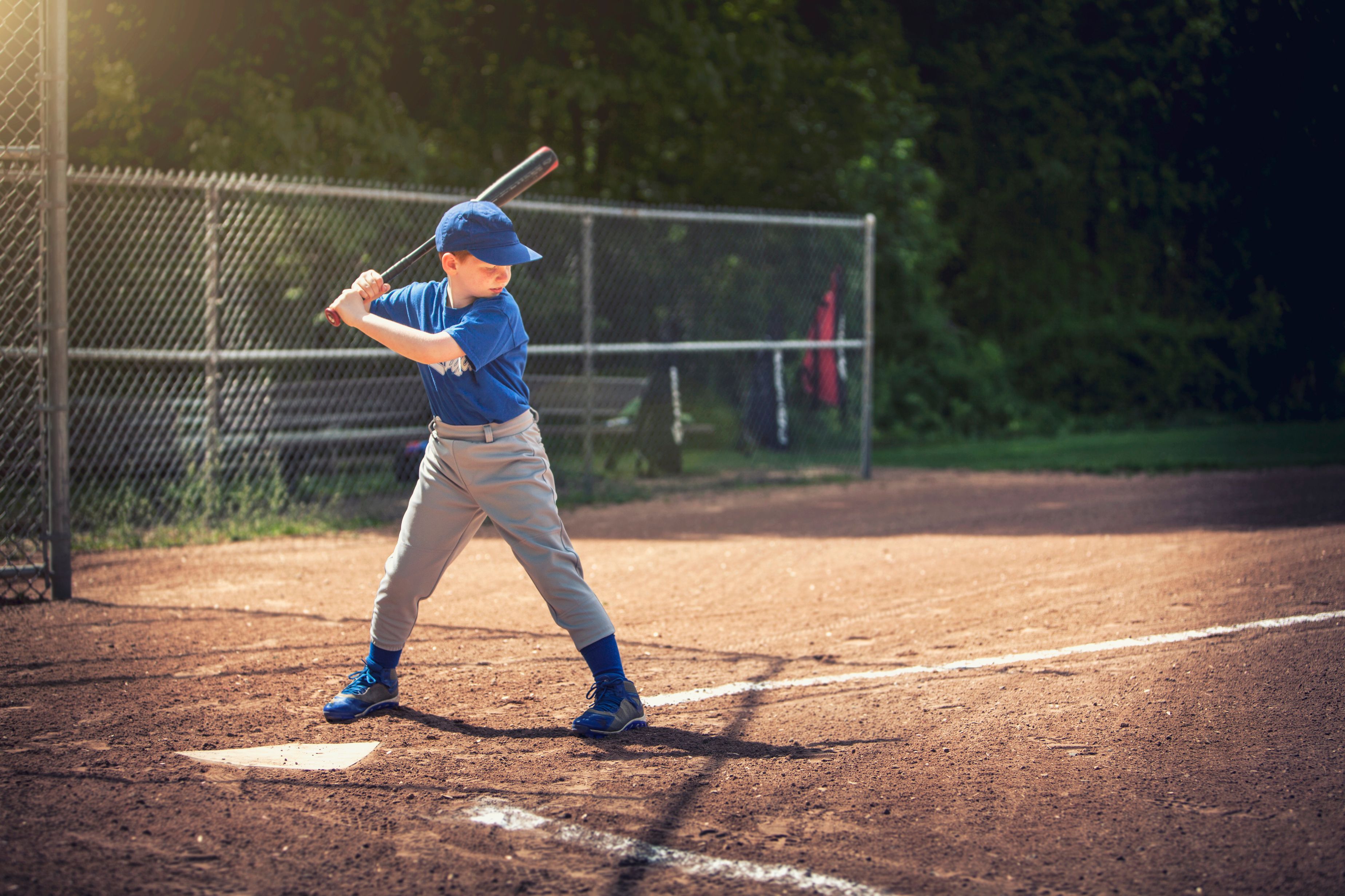 children playing baseball