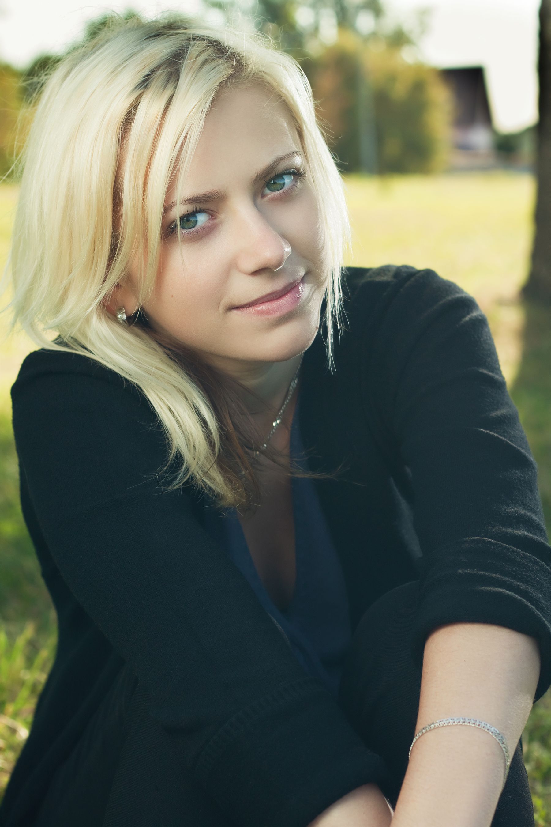 beautiful young girl in park