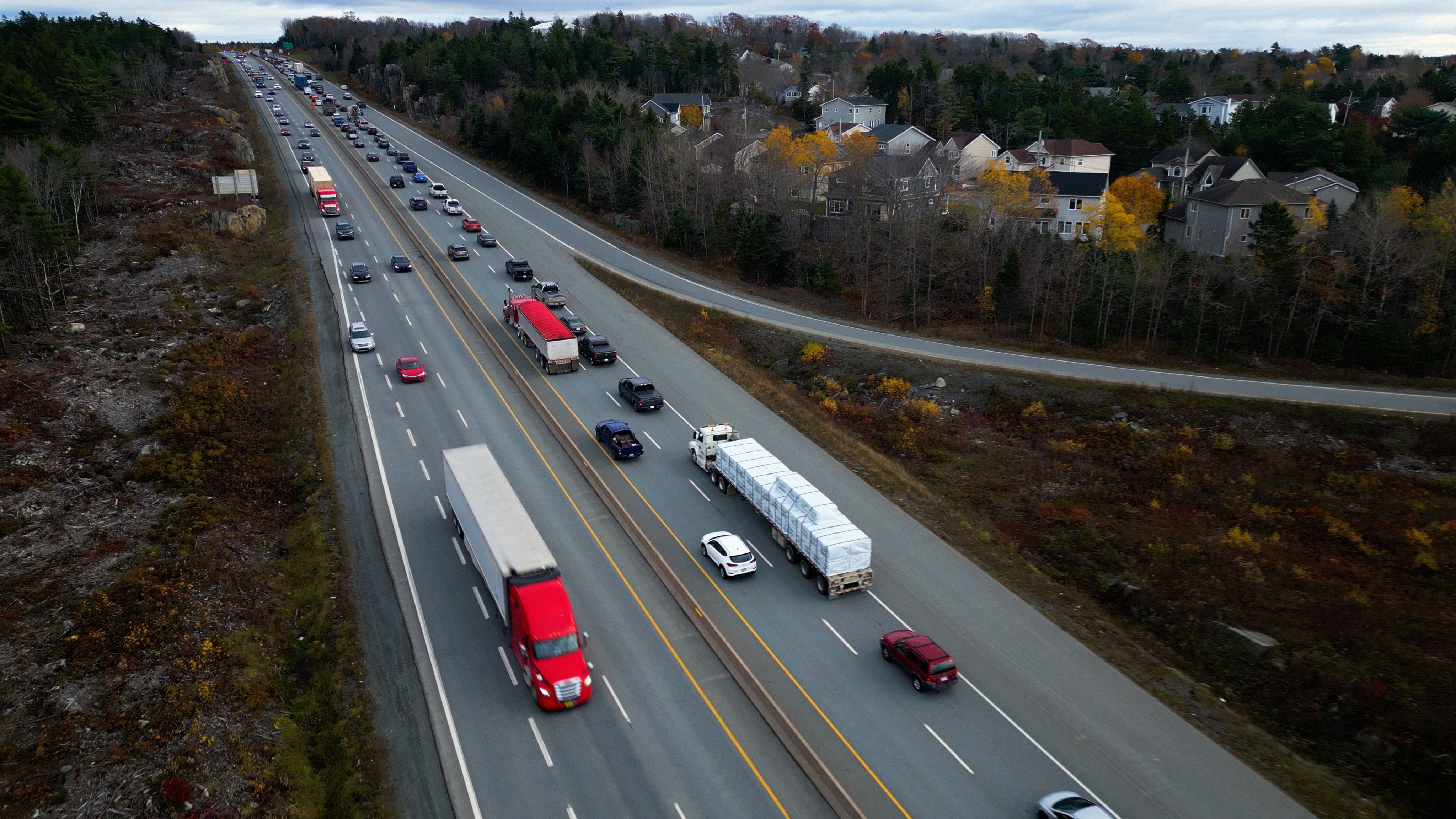 trucks on highway