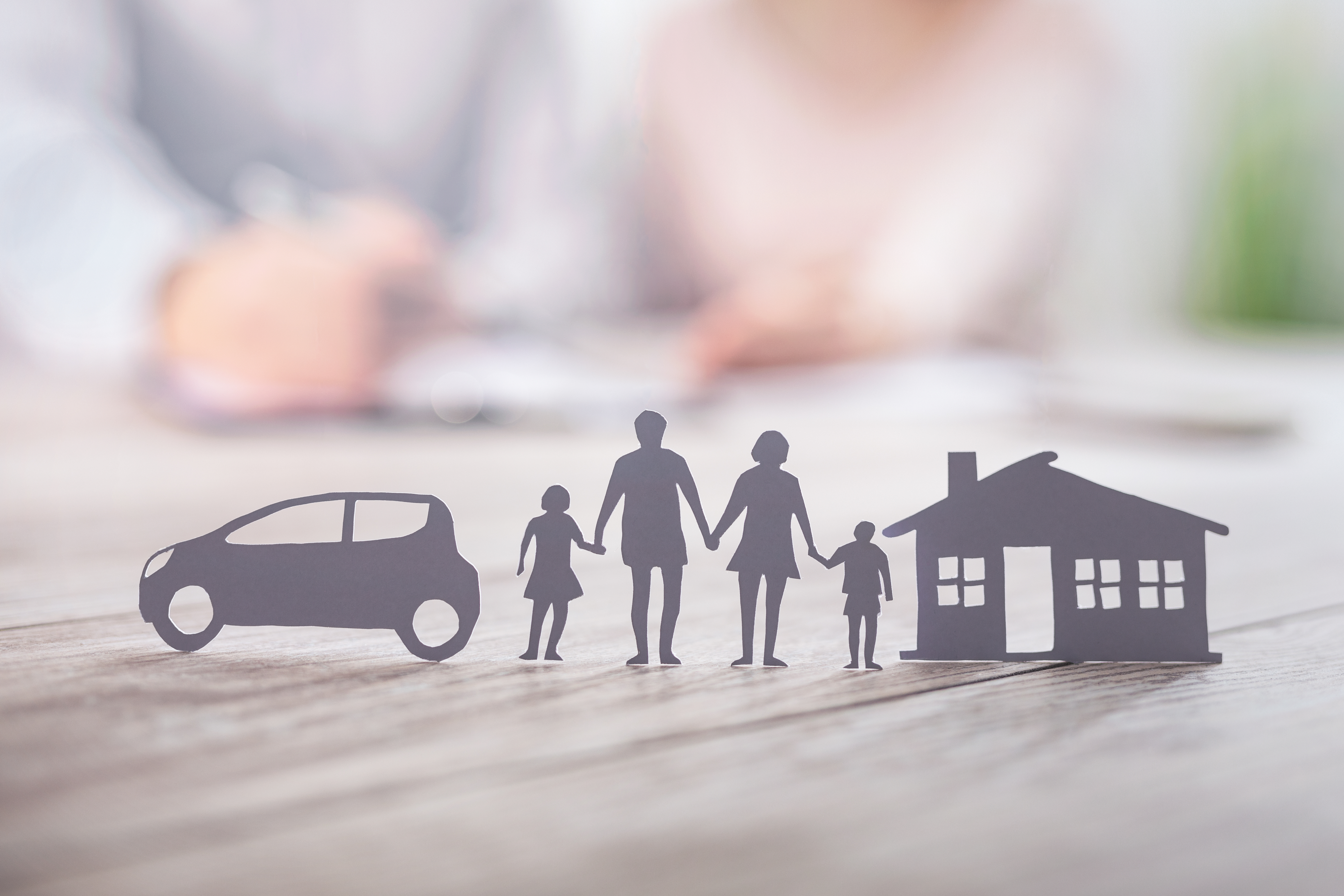 Insurance protecting family health live, house and car concept. Insurance protecting family health live, house and car concept.