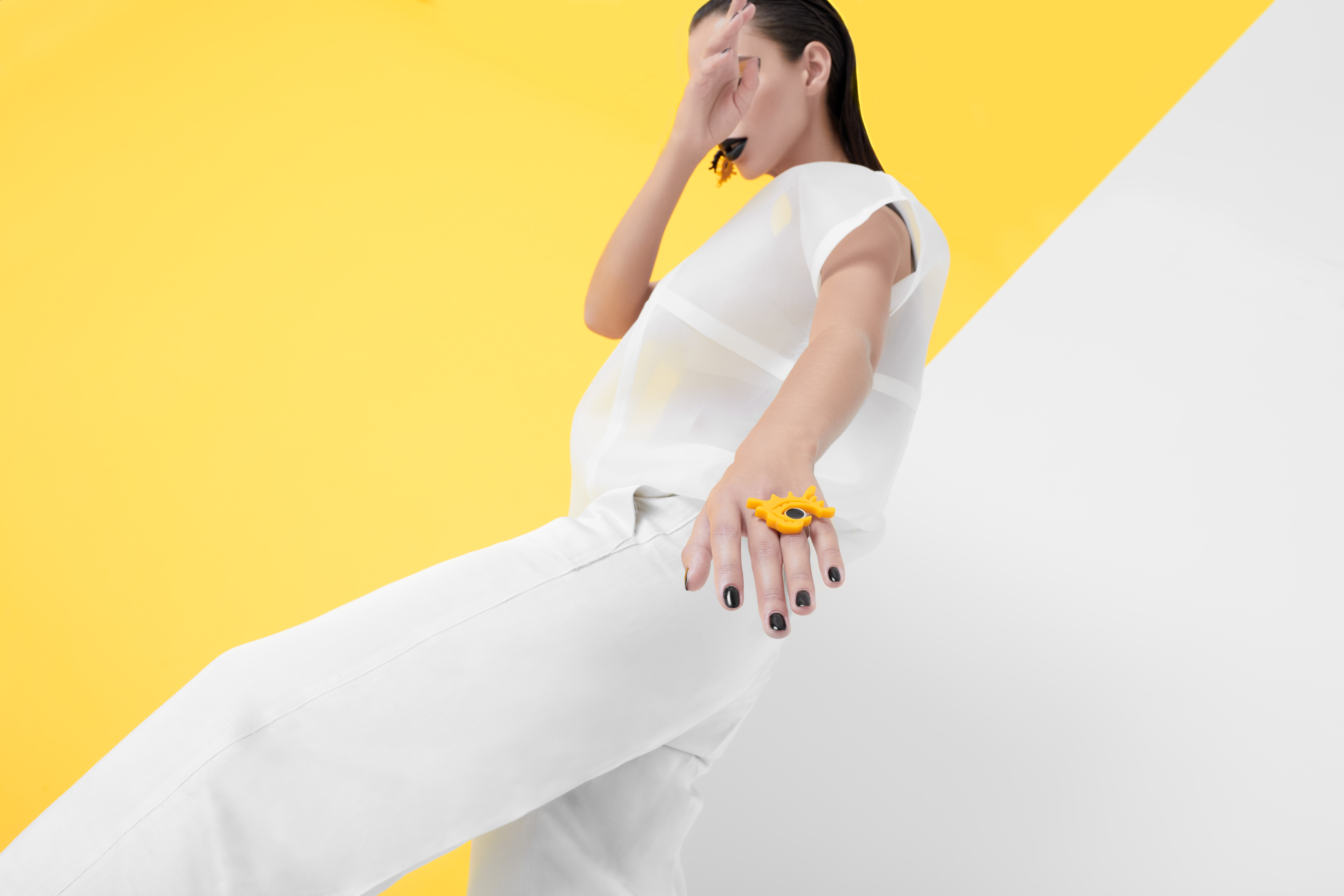 Vogue model in white gown