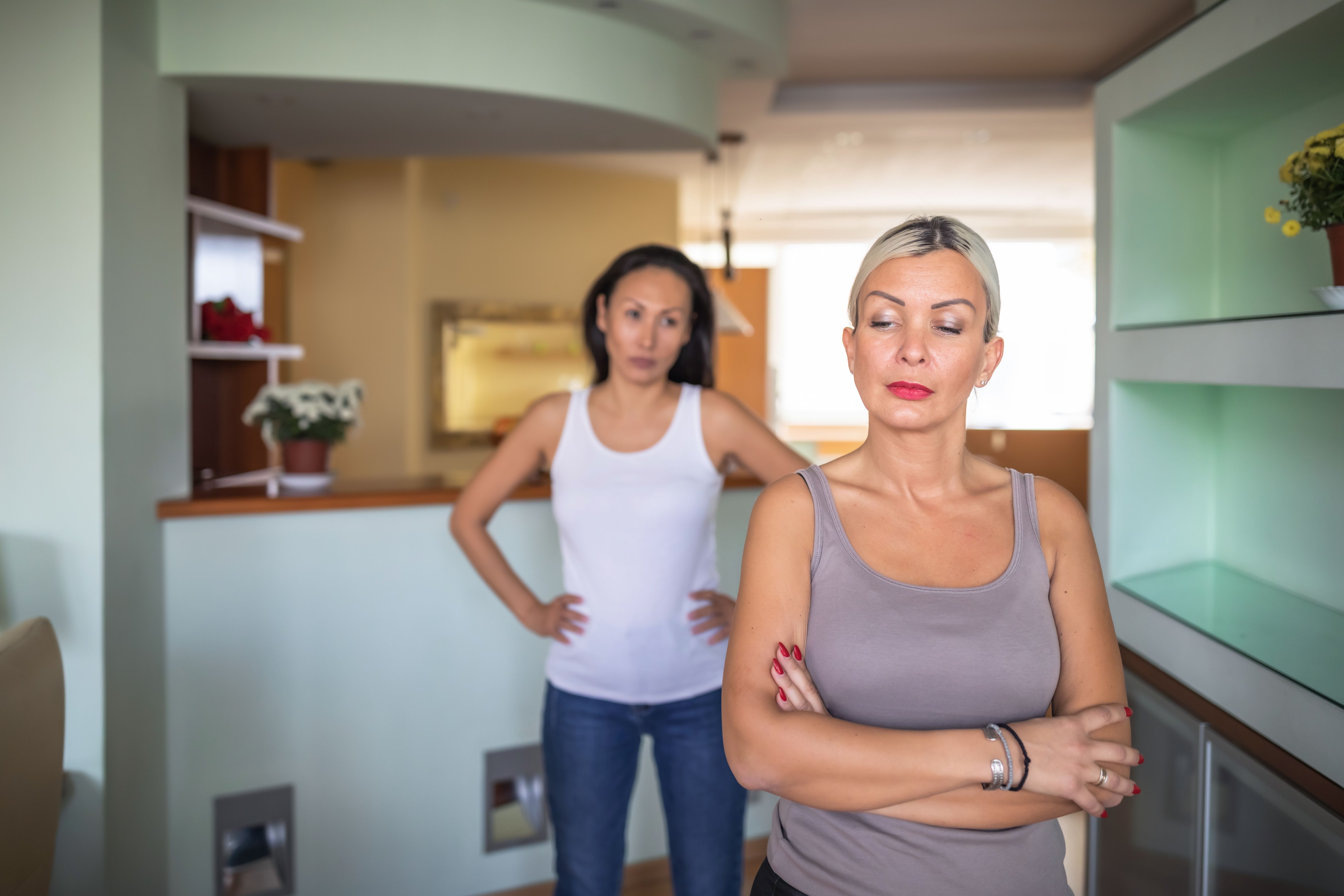 Female Couple is Arguing at Home