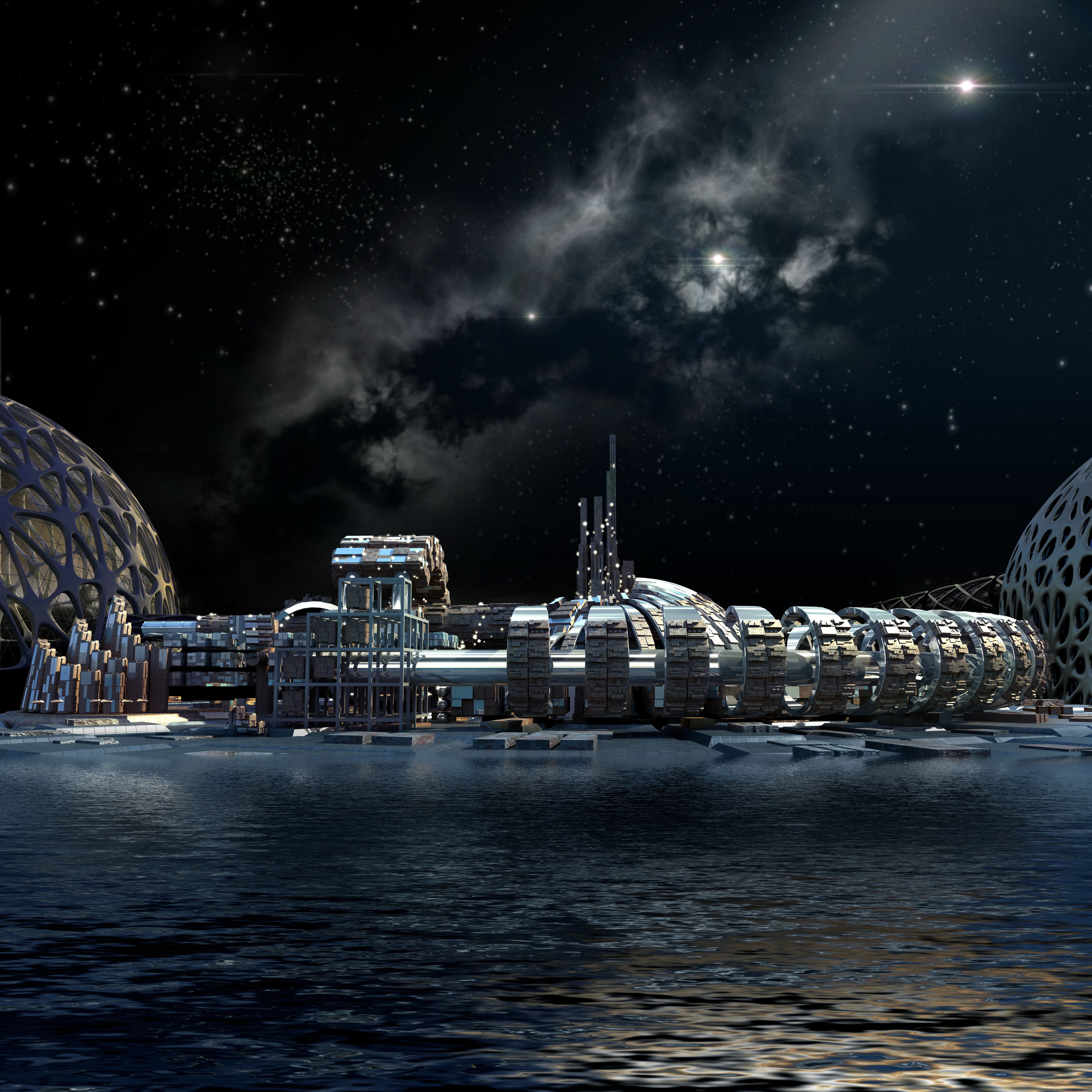 Science fiction city architecture