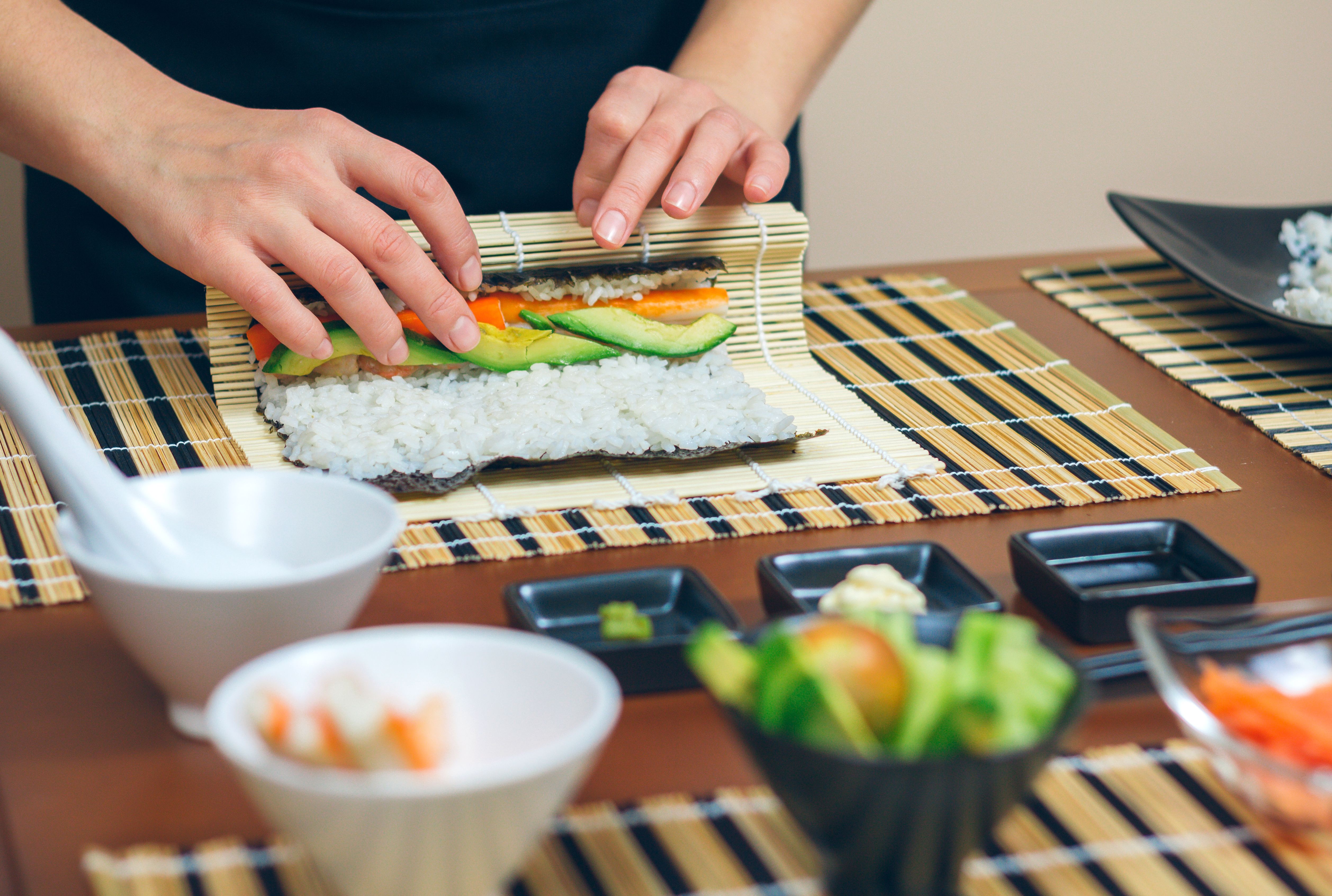guests making sushi