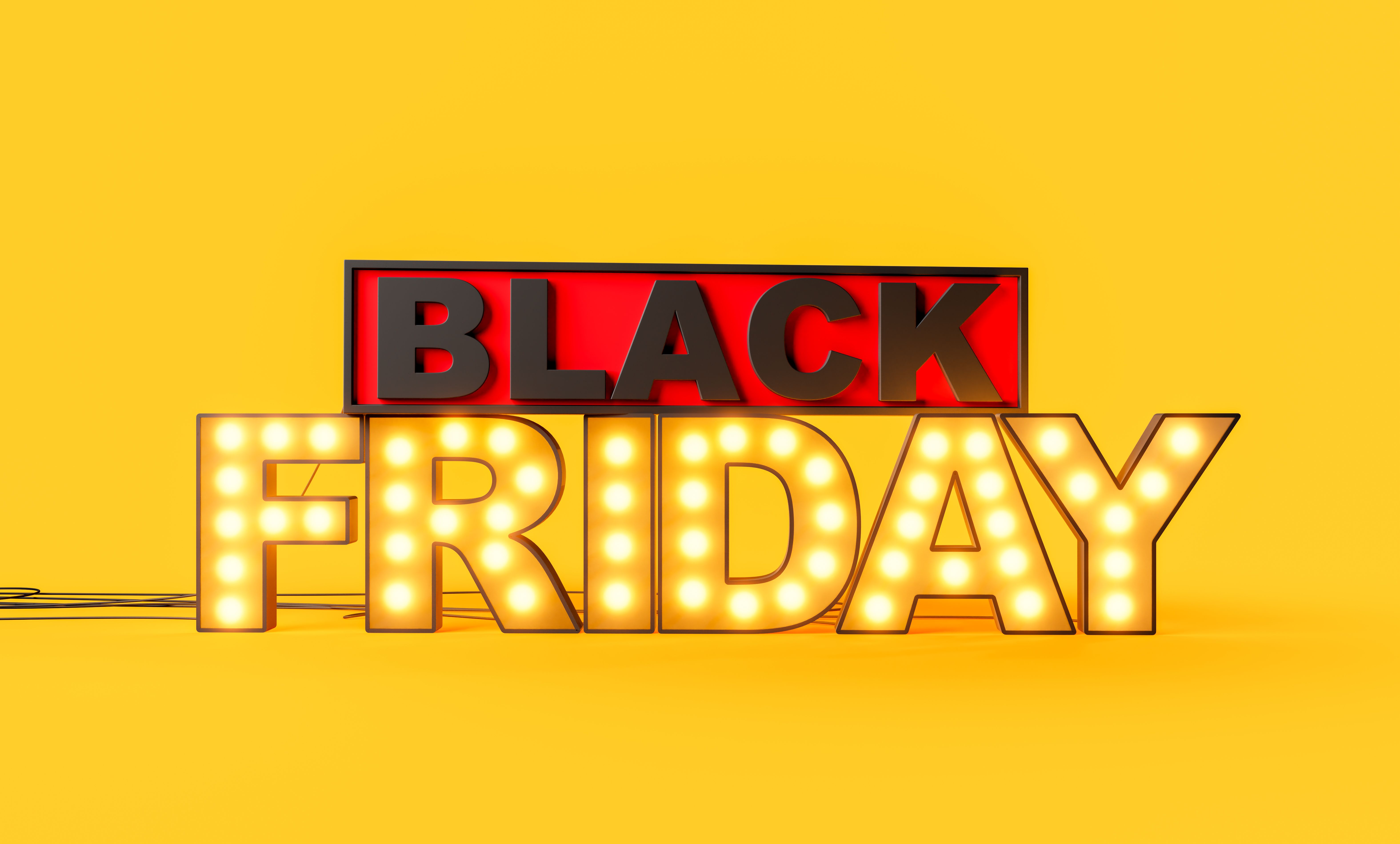 Colorful letters placard of big sale for Black Friday