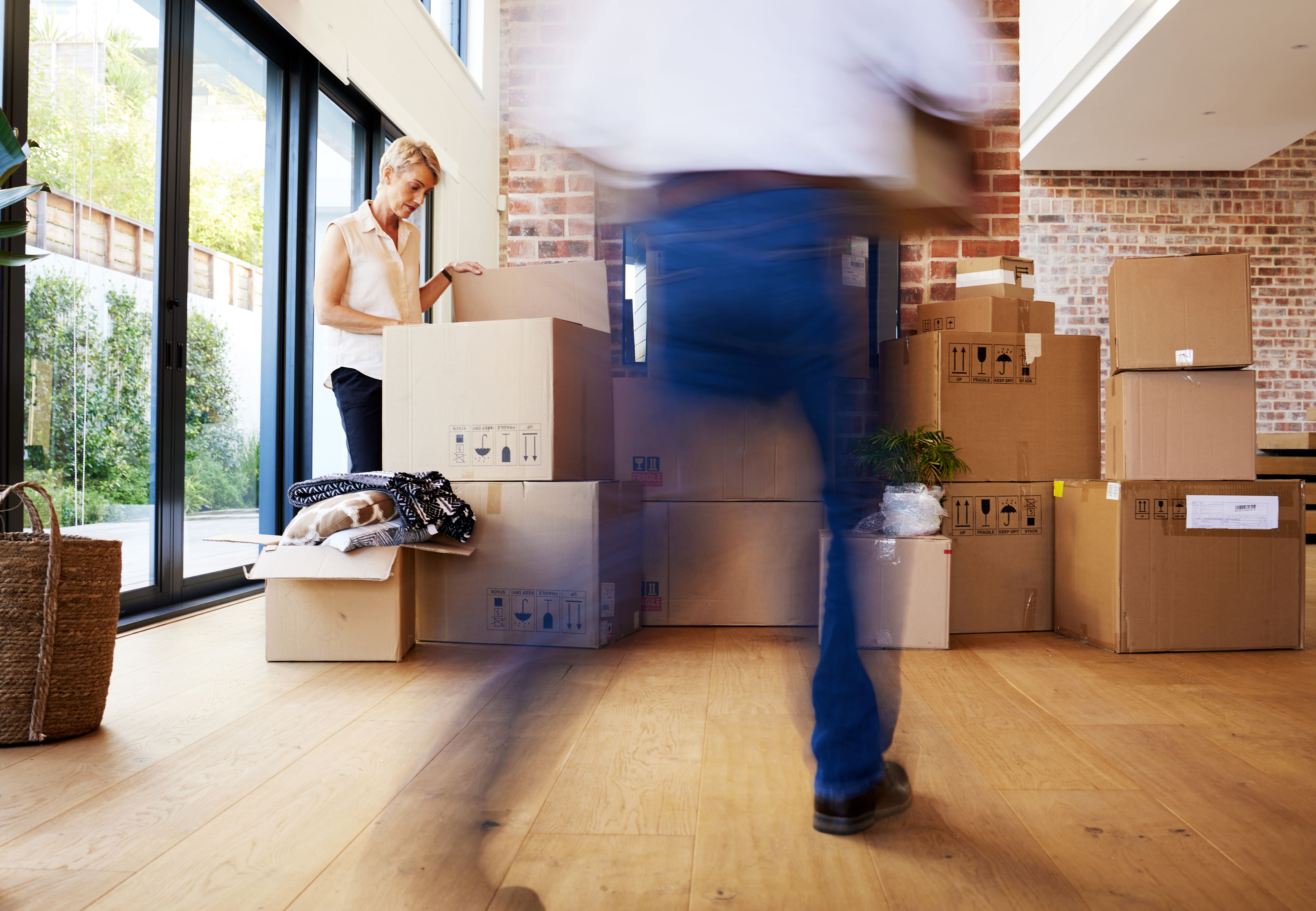 unpacking boxes