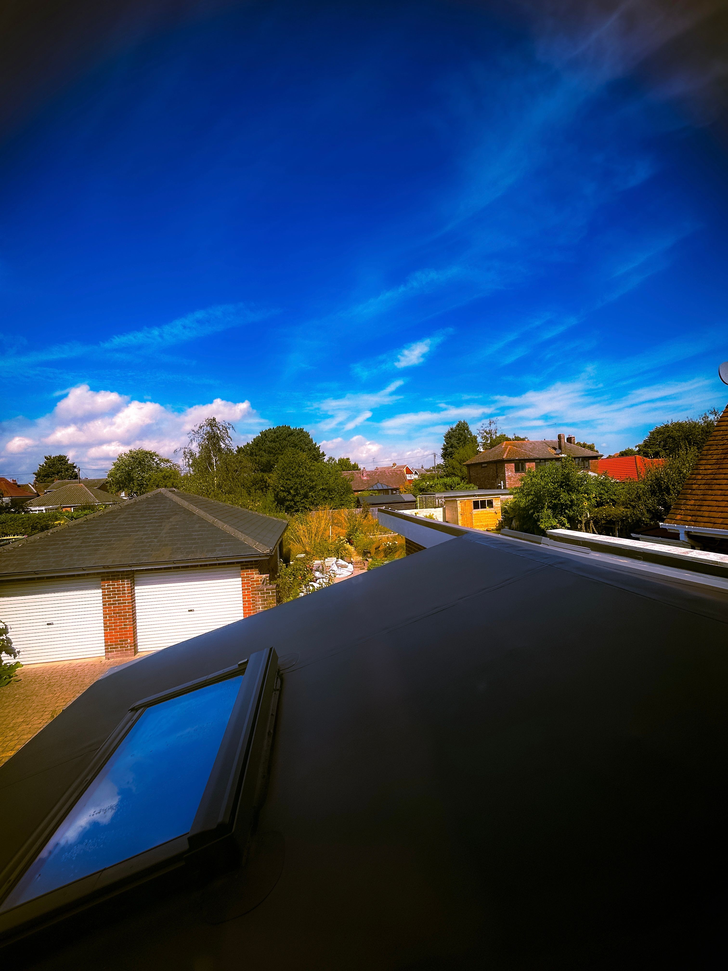 A rare blue sky in England