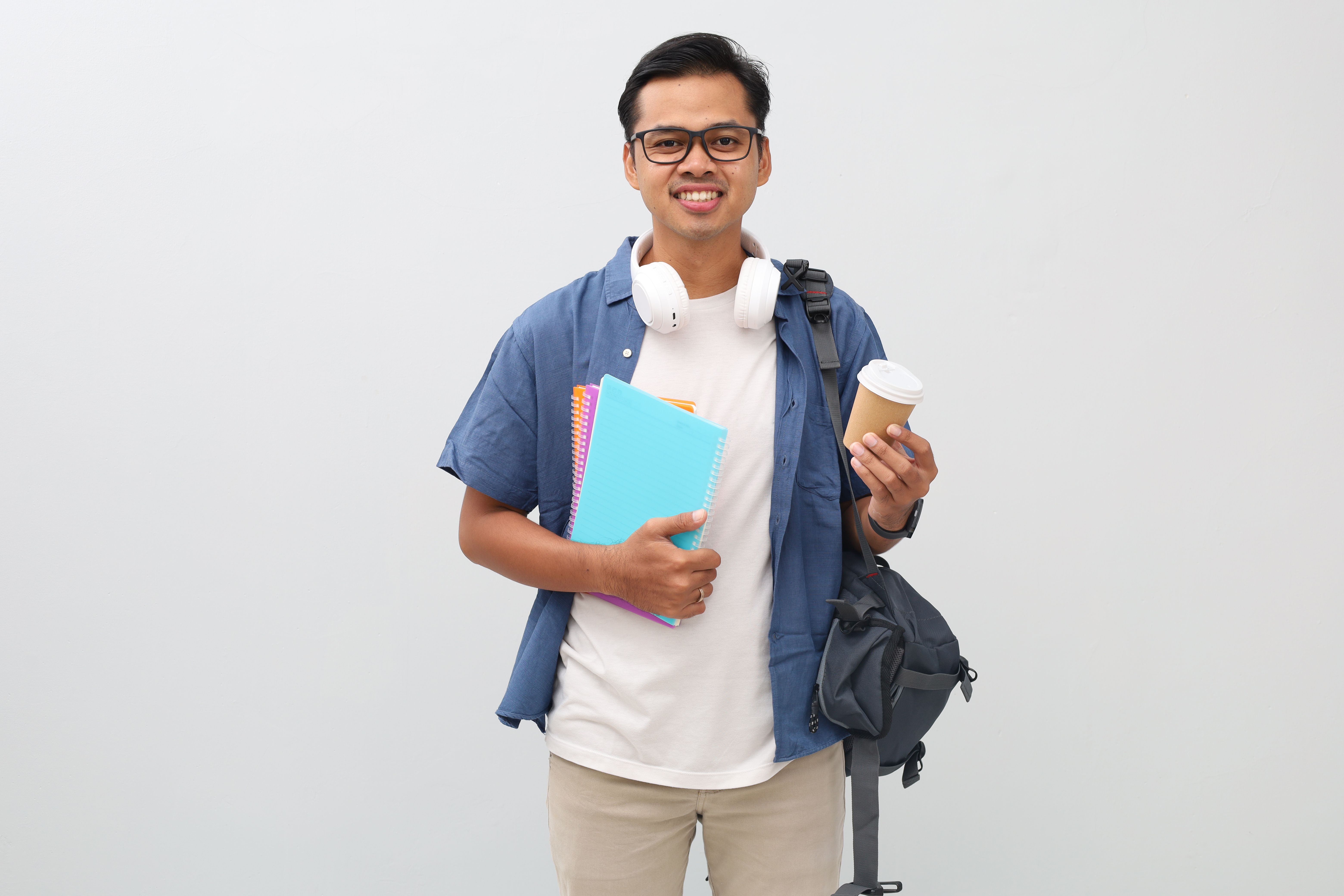 student studying coffee