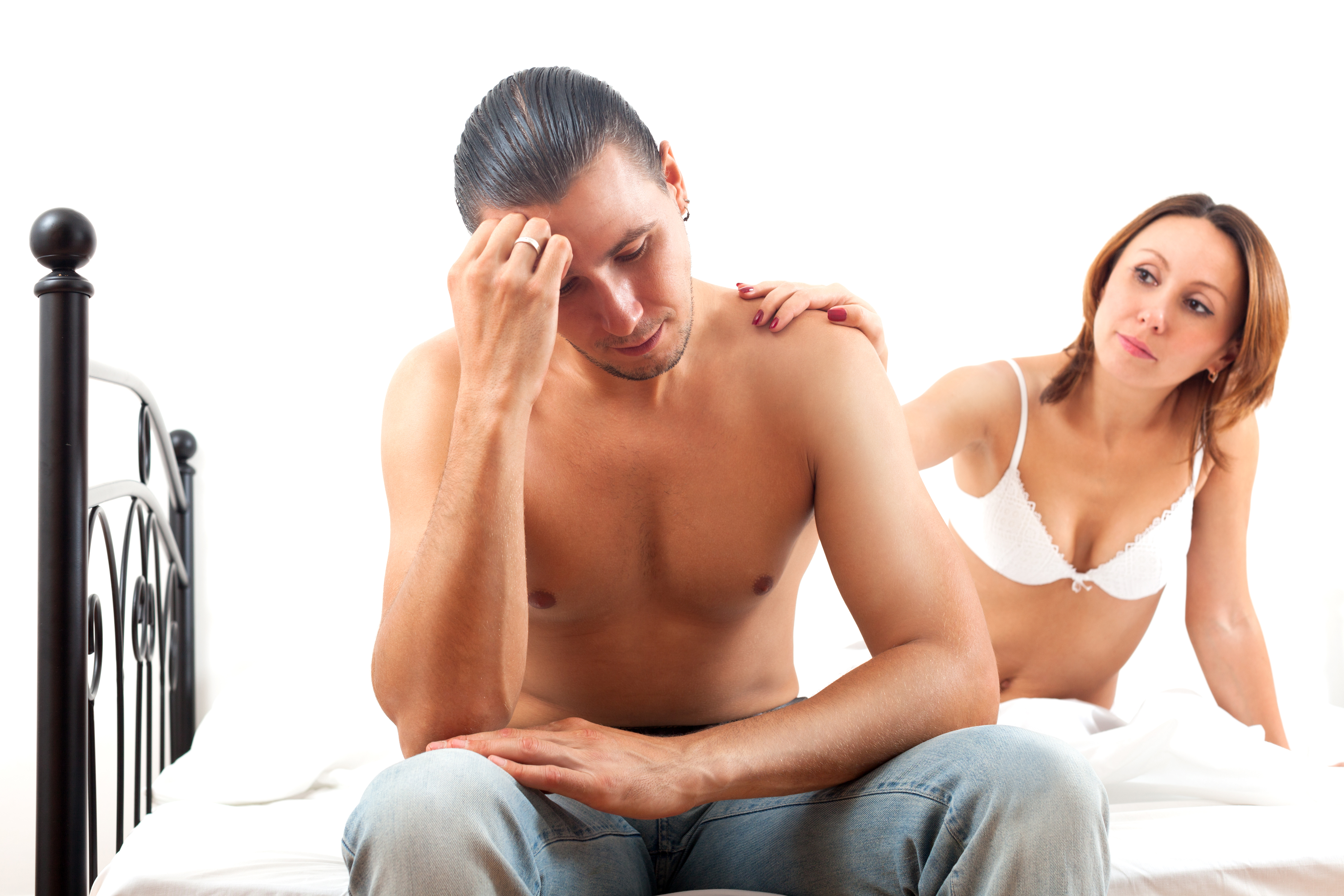 Middle-aged girl consoling the depressed husband Middle-aged girl consoling the depressed husband