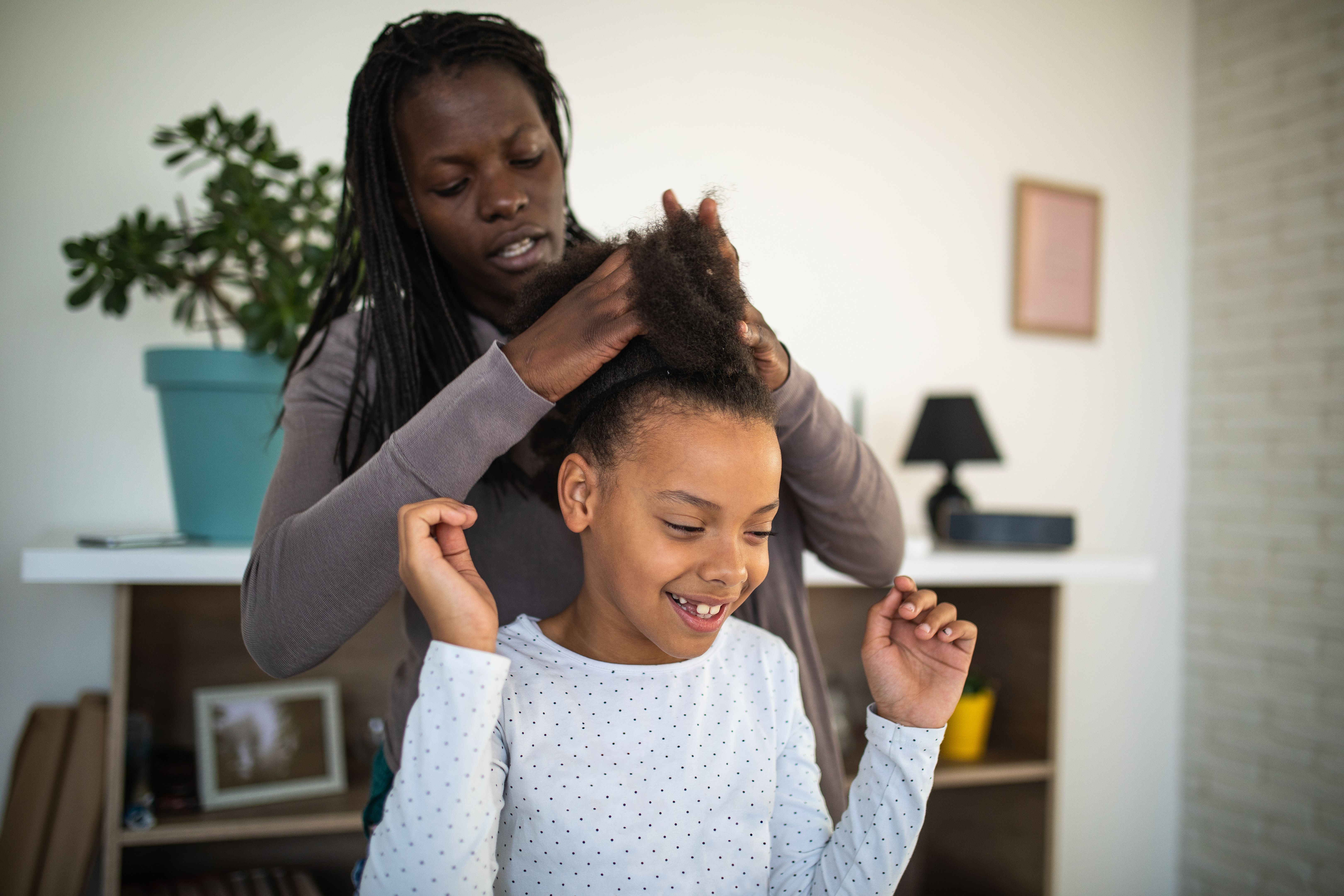 Mother Doing Daughter's Afro