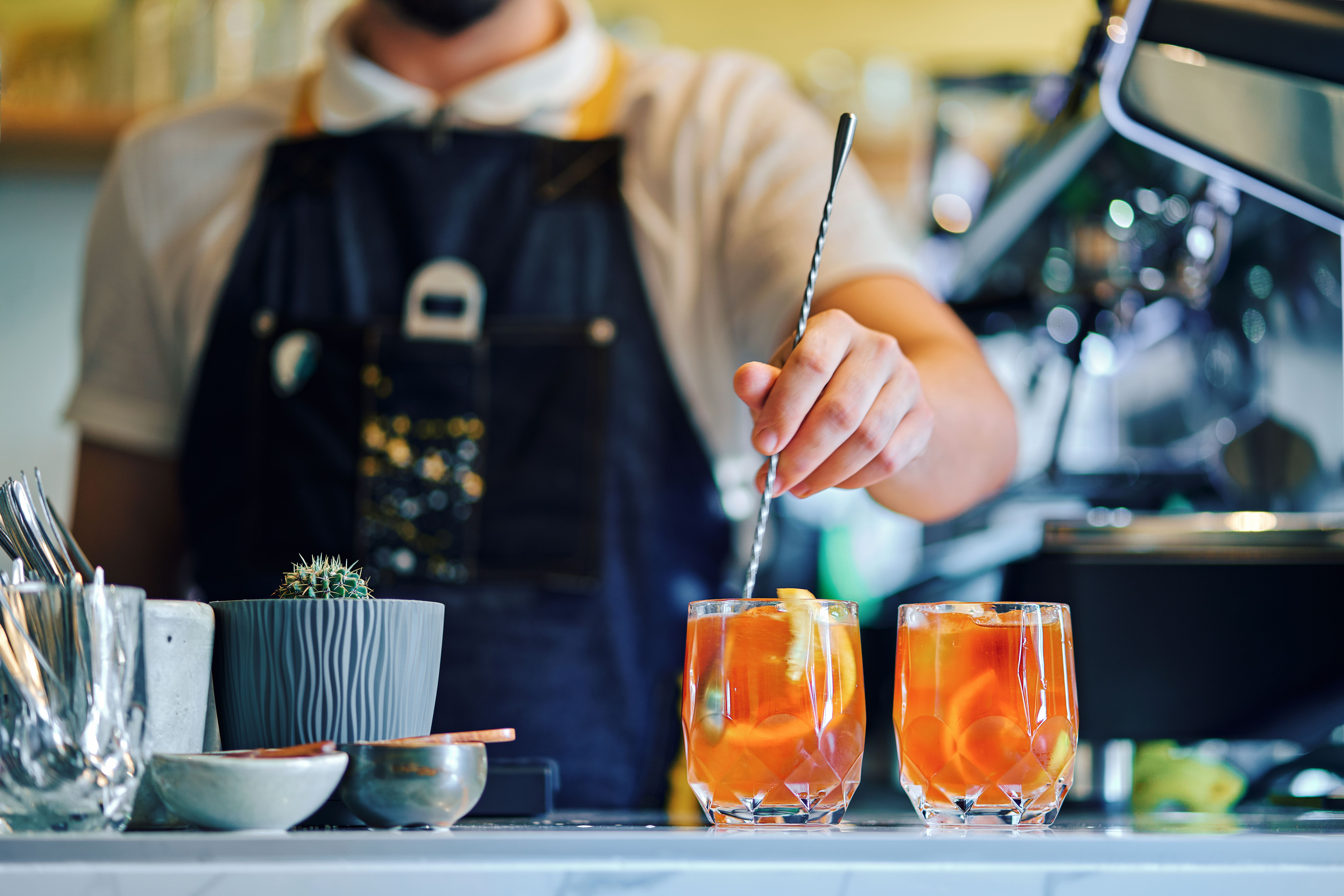 bartender mixing