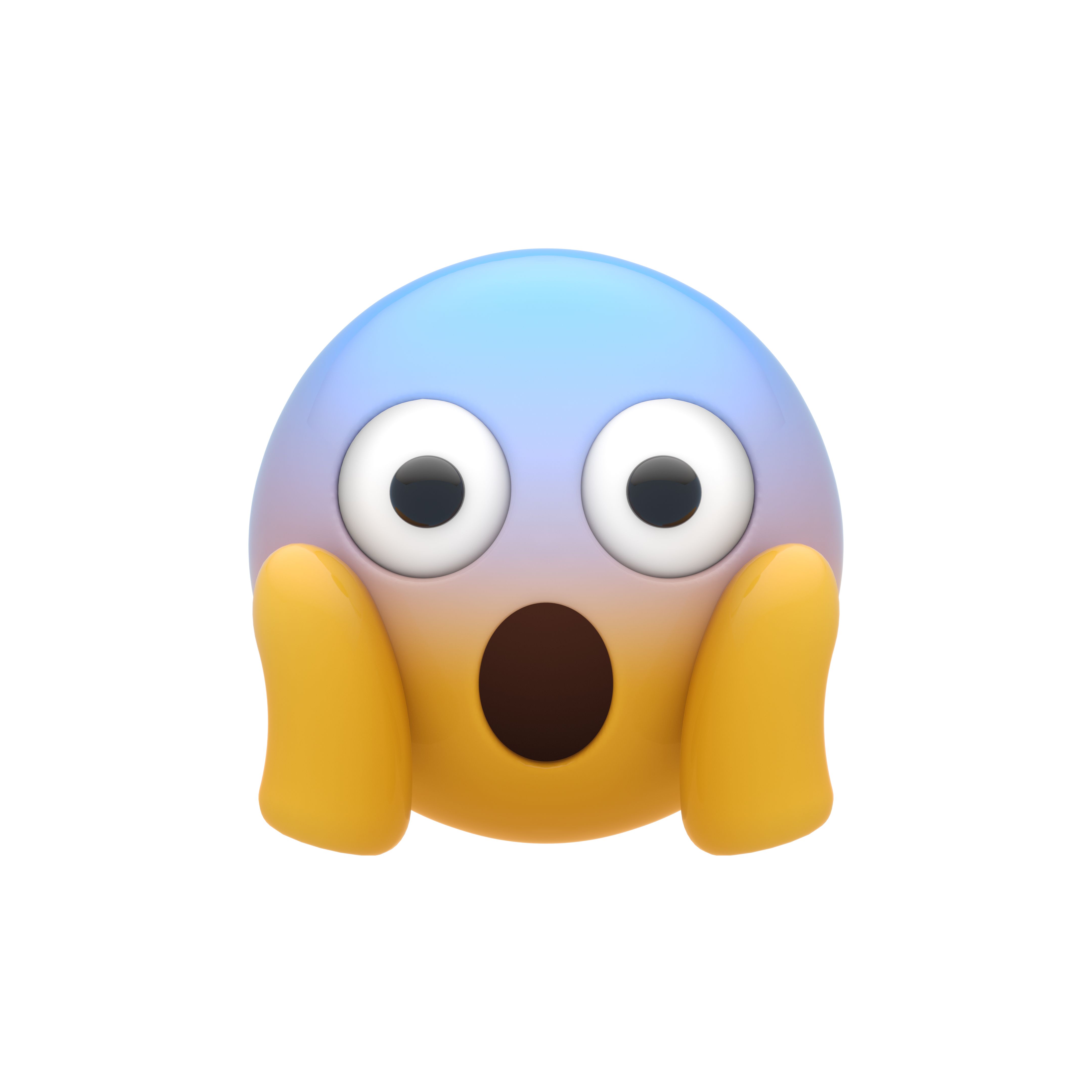 Rosto sorridente gritando