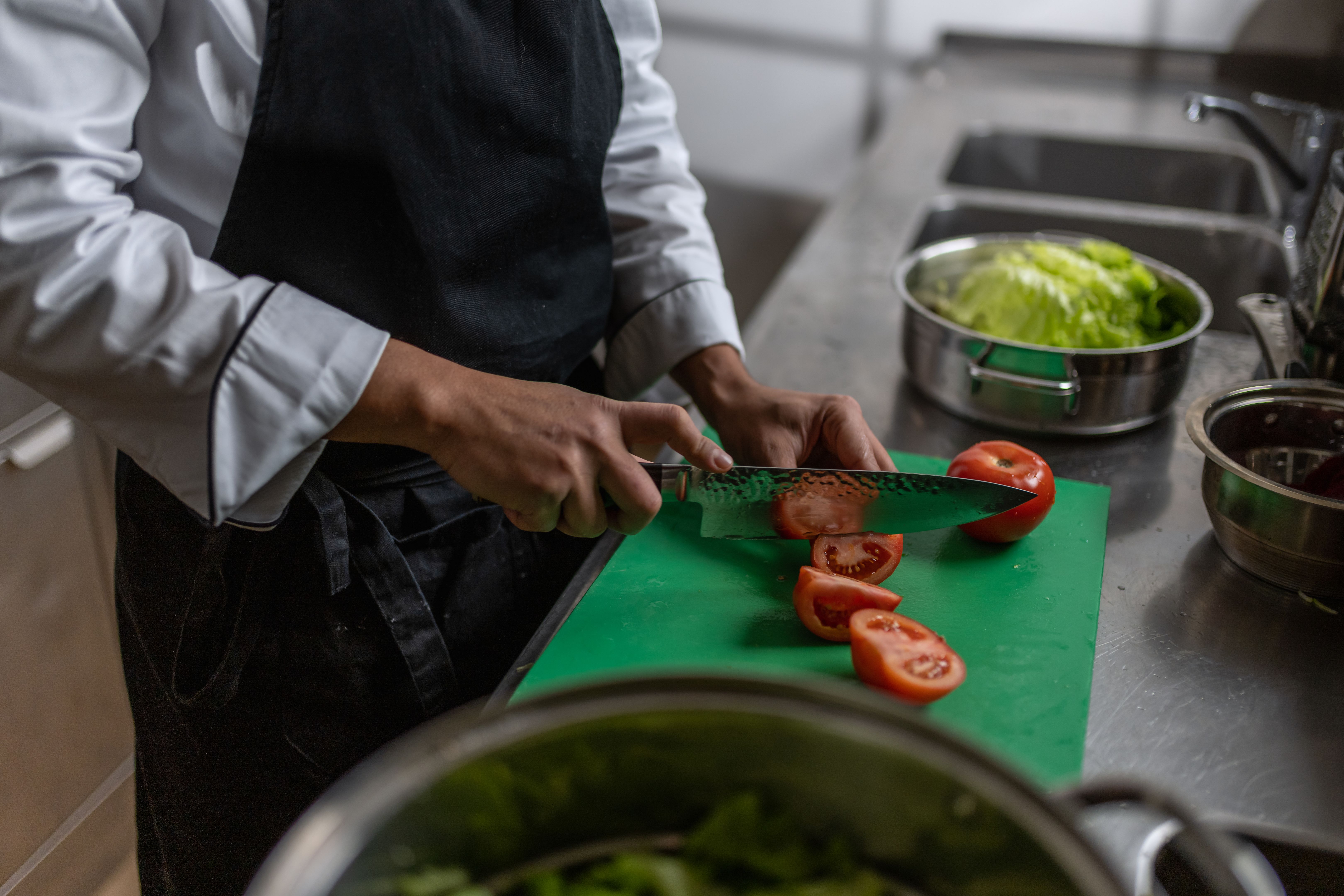 chef cutting vegetables