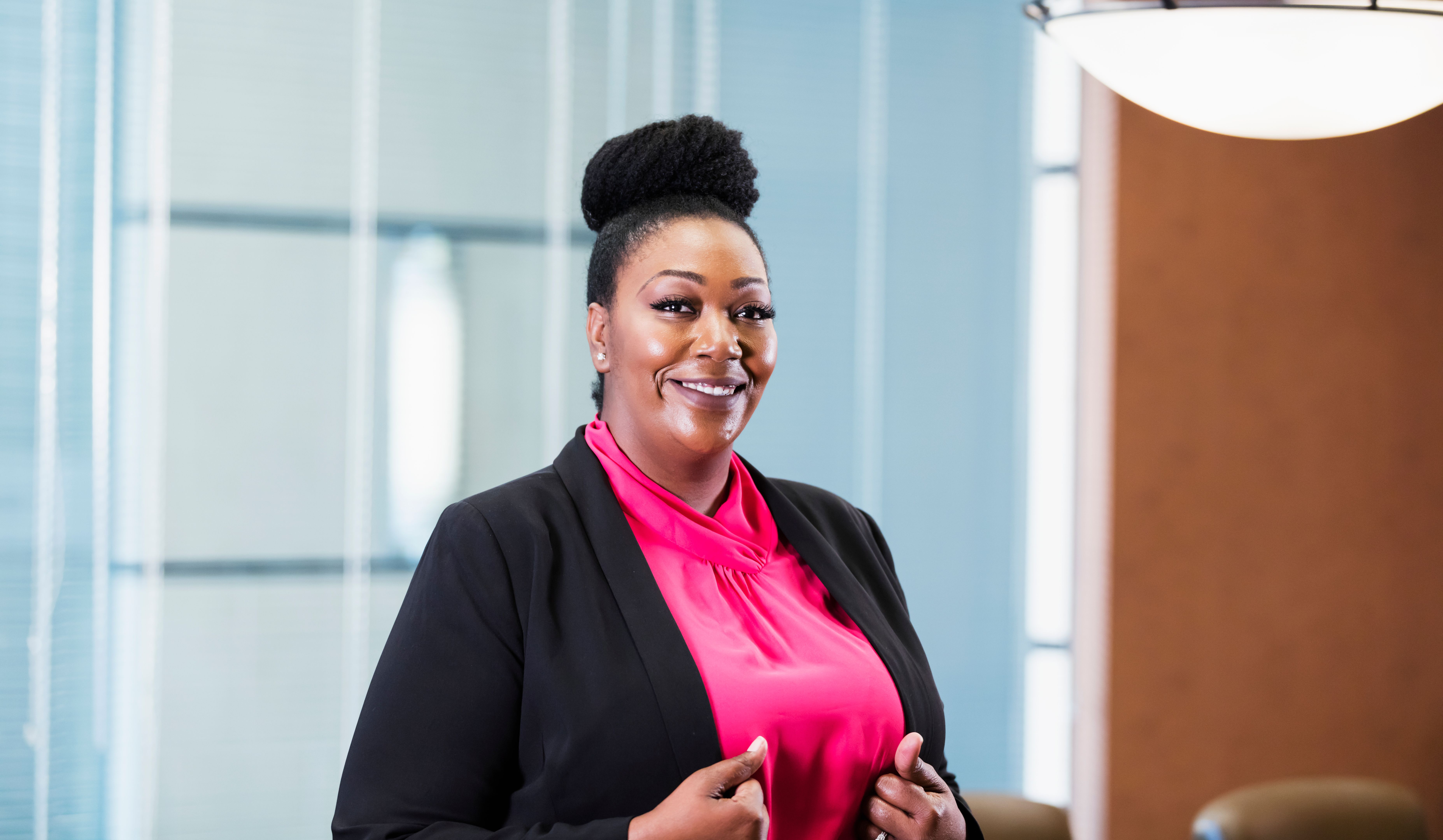 African-American woman working in office African-American woman working in office