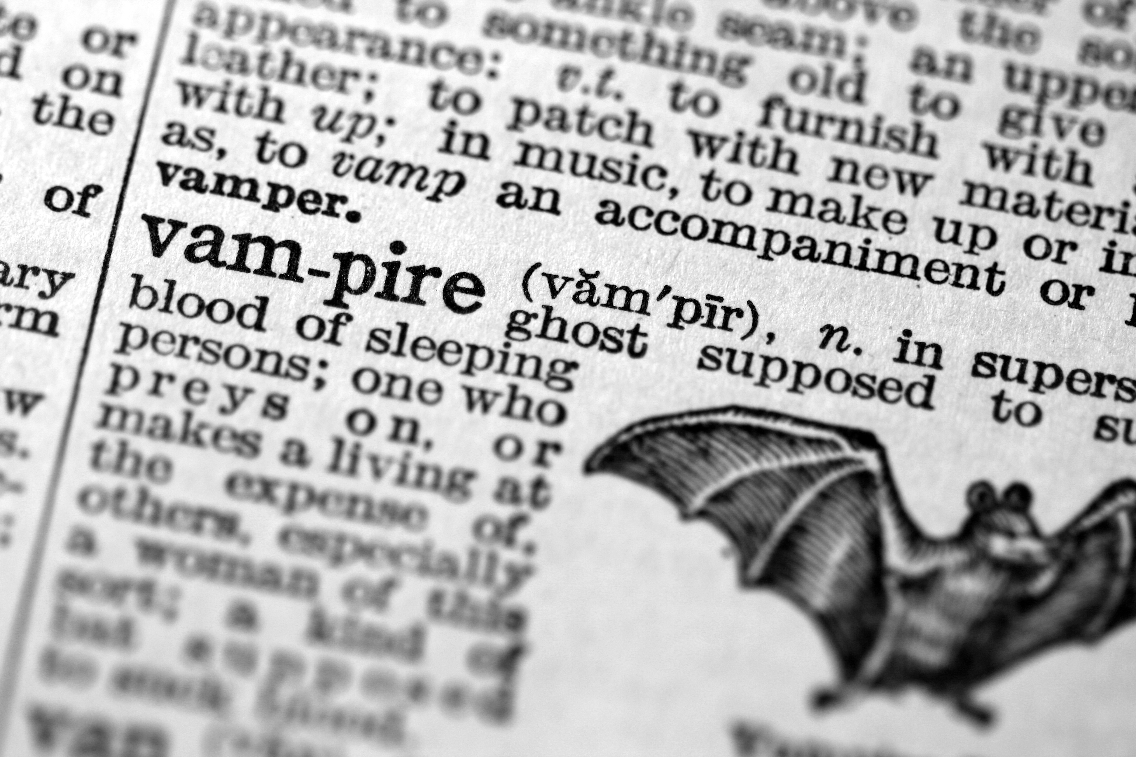 Vampire defined in antique dictionary