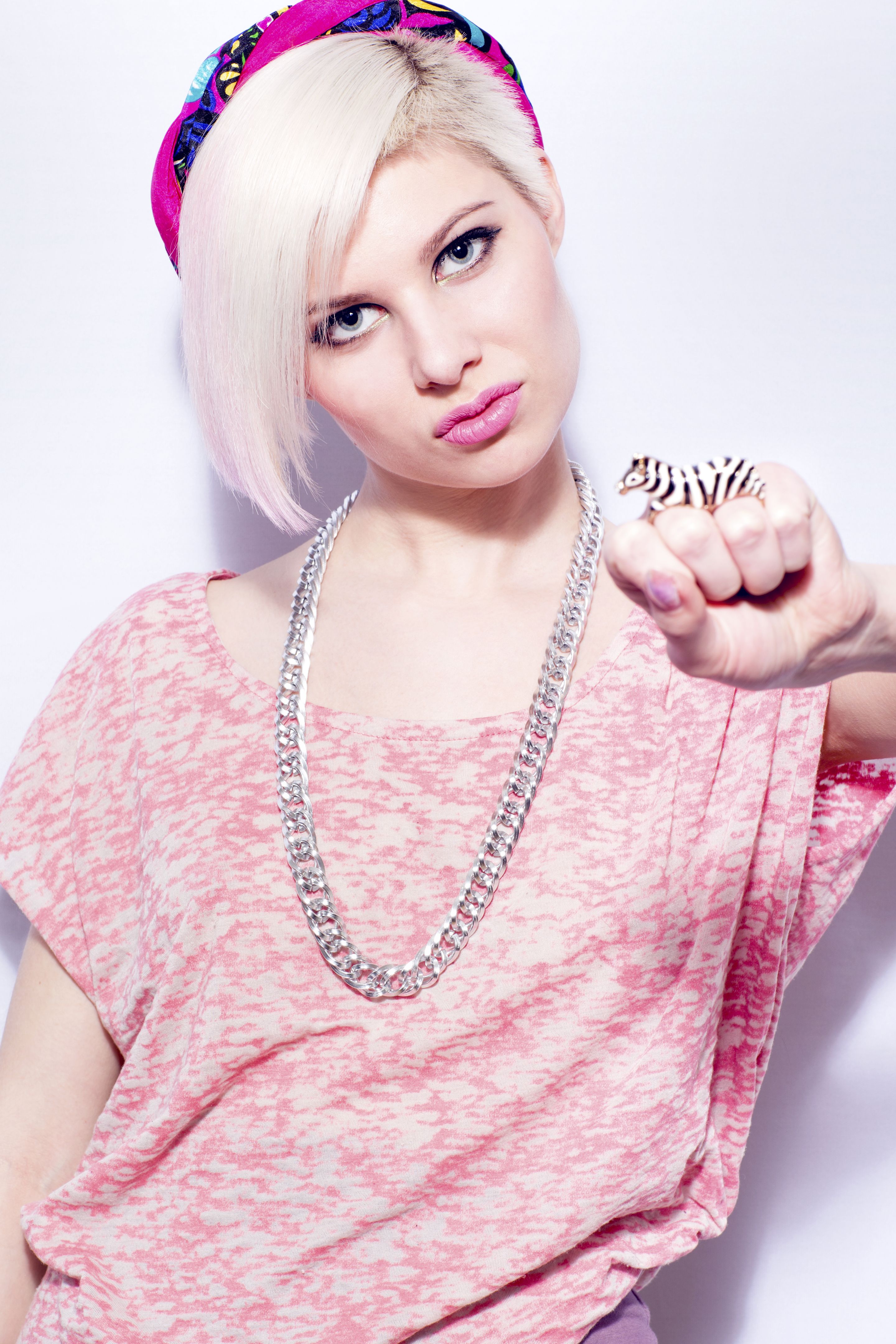 Cool 80s Style Fashion Girl with Attitude