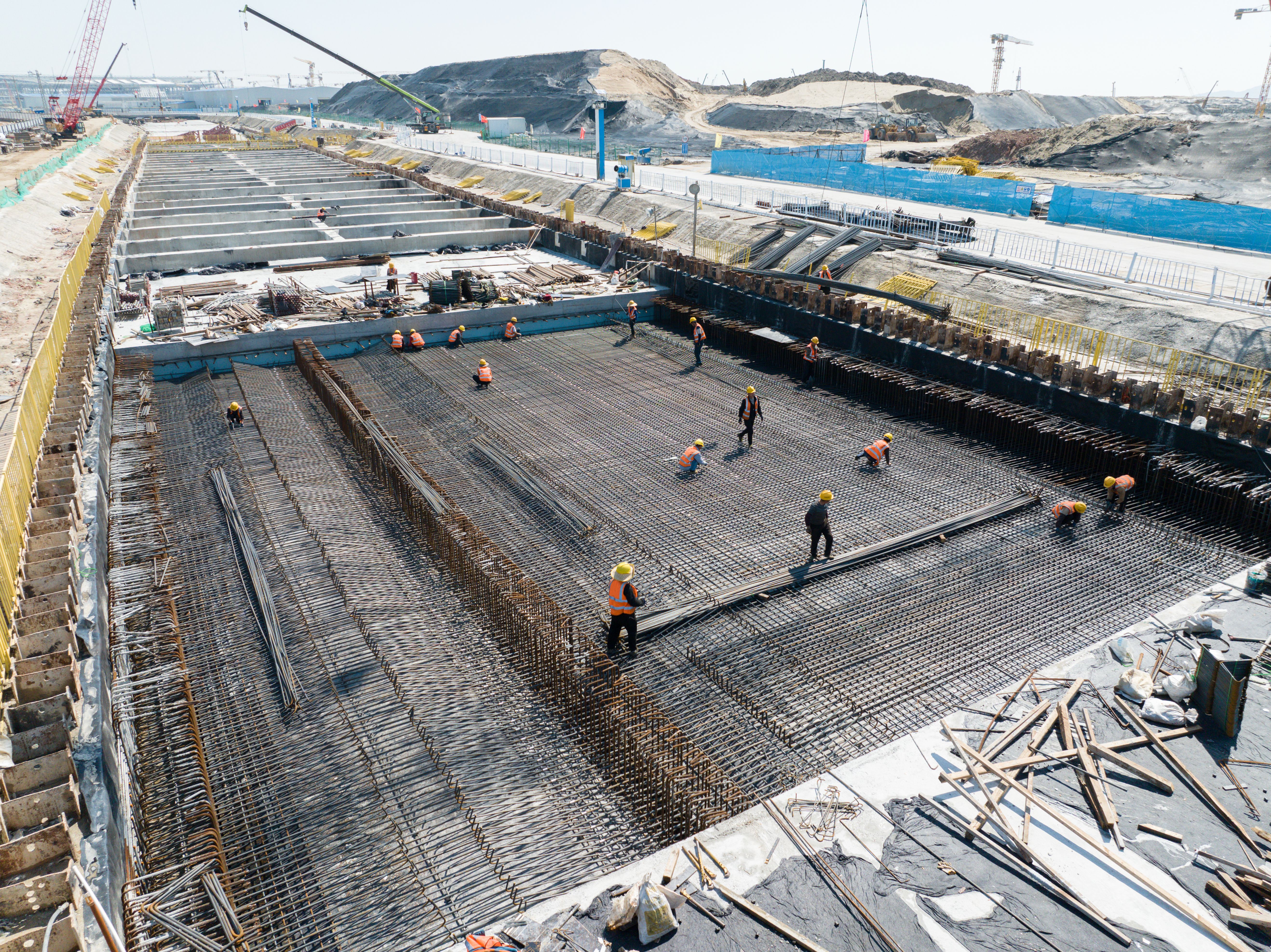 Traffic highway under construction