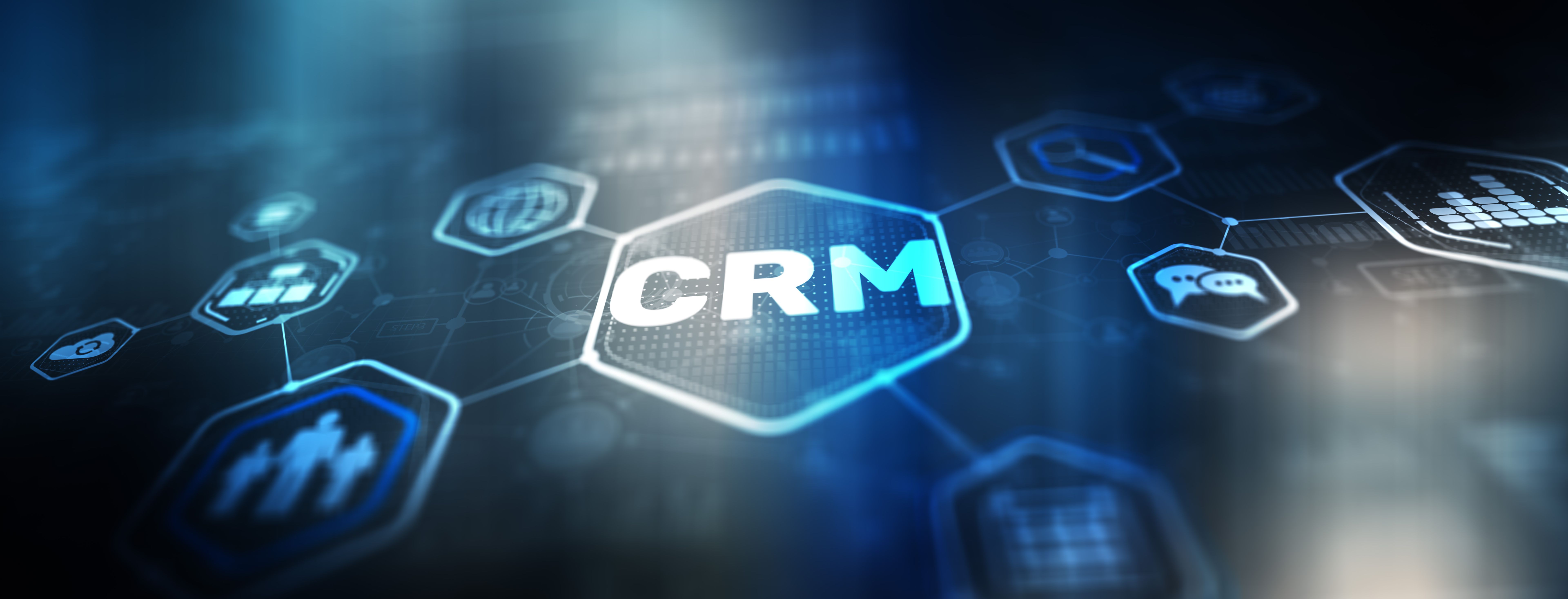 CRM Customer Relationship Management. Communication and planning software concept