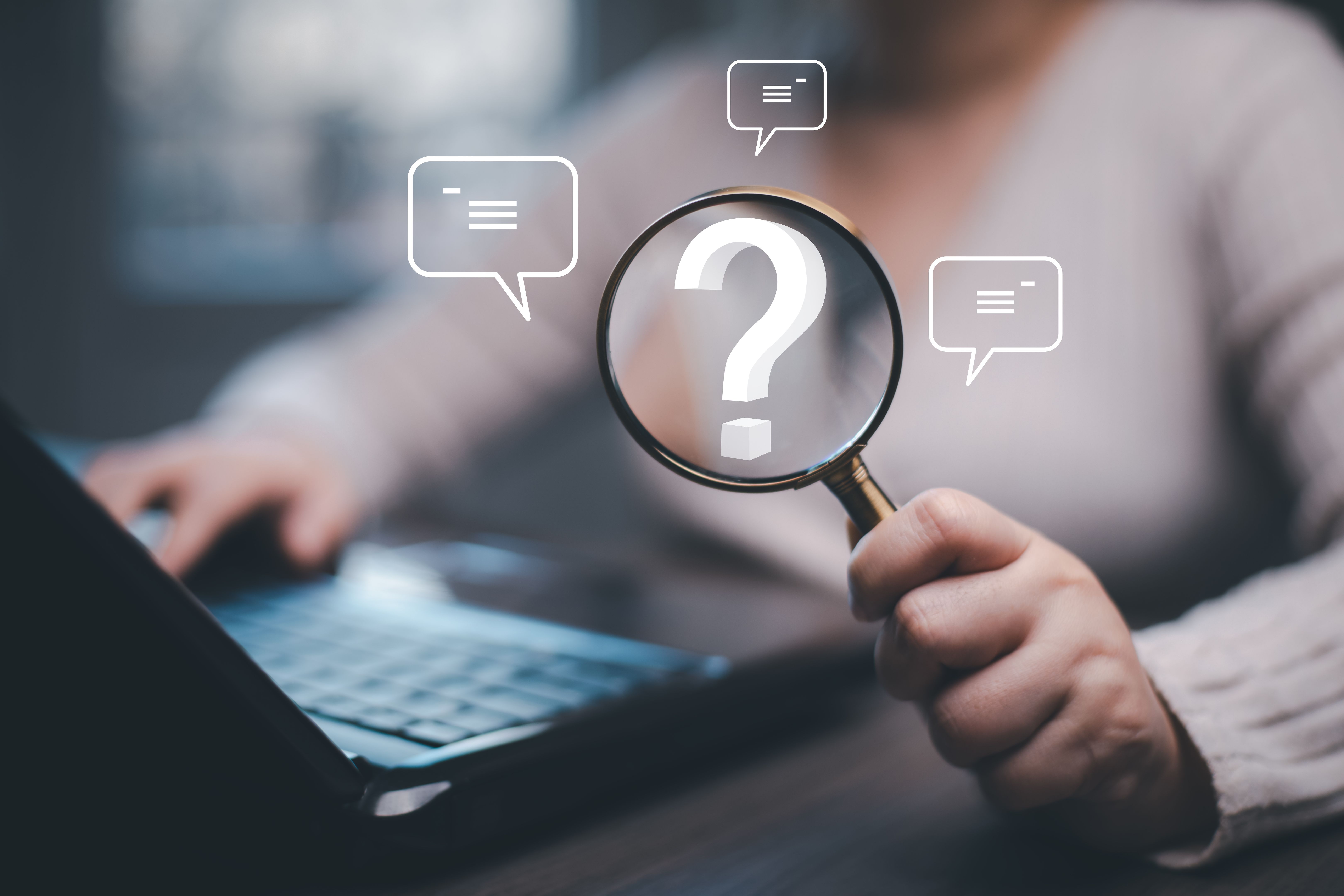 Ask question online concept,