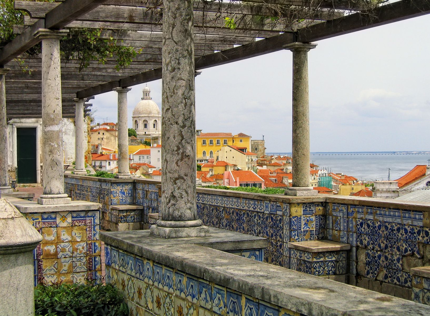 Cityscape of Alfama from Miradouro de Santa Luzia (Lisbon)