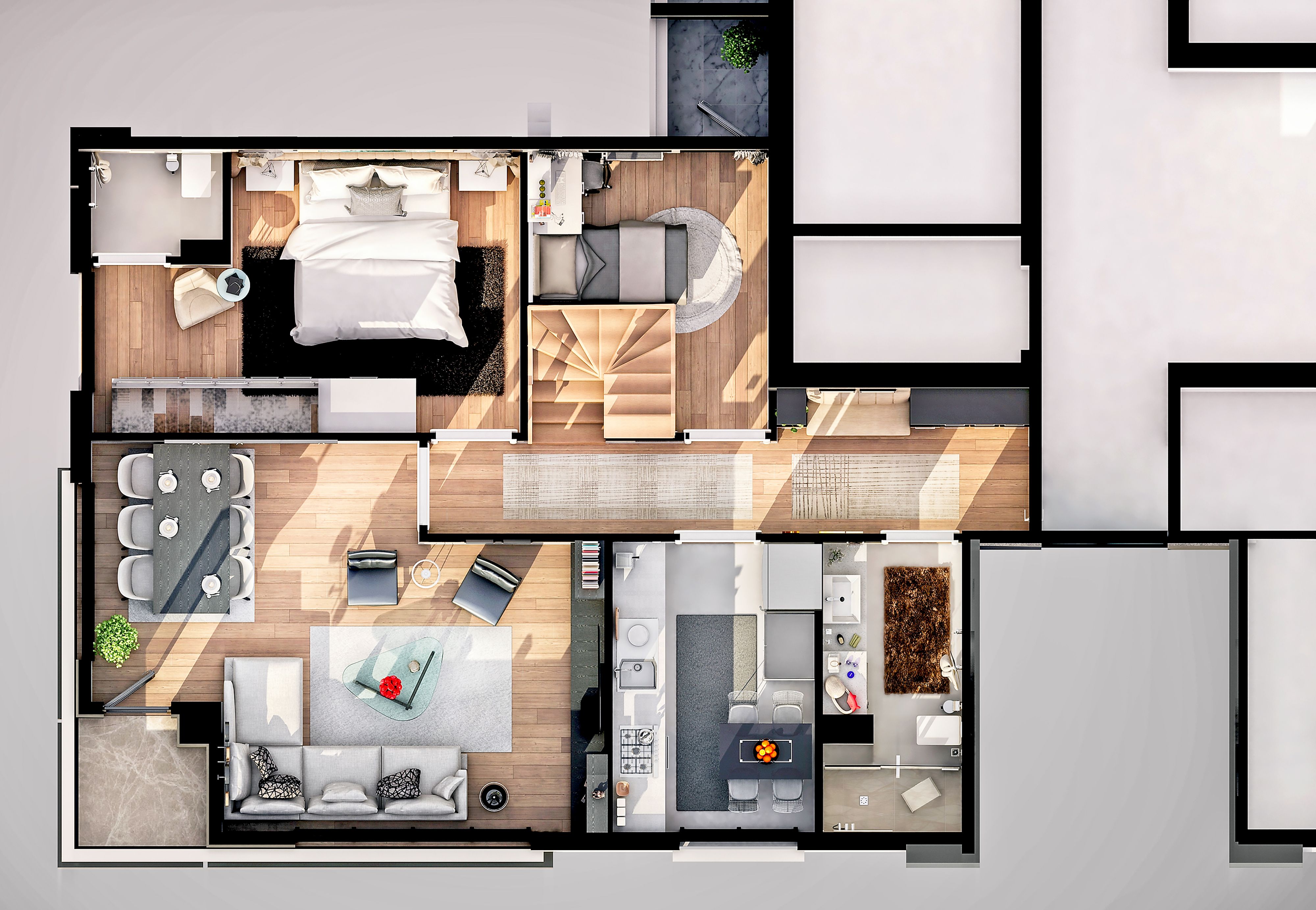 urban apartment floor plan