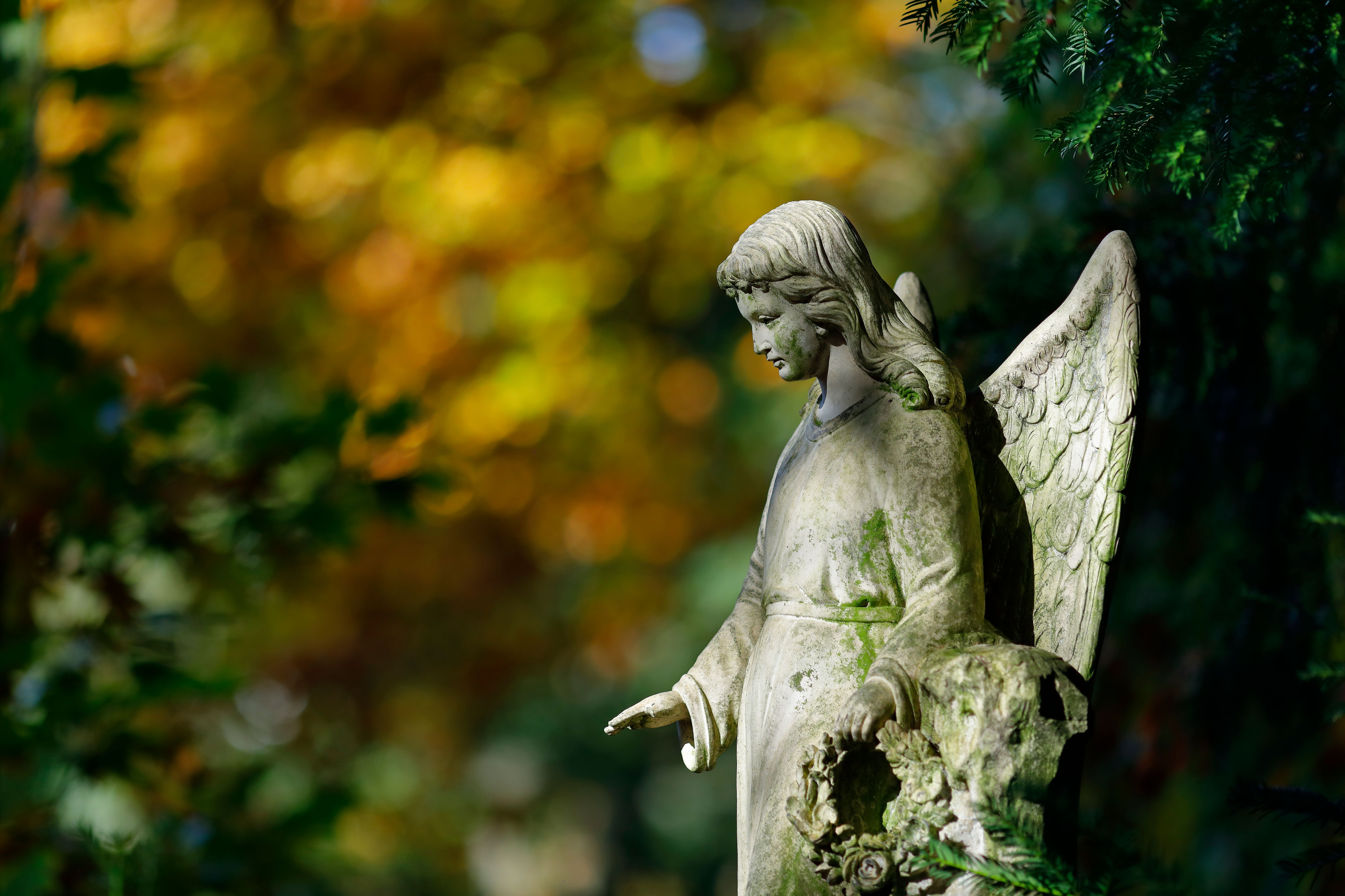 Antique Angel statue in a Cemetery