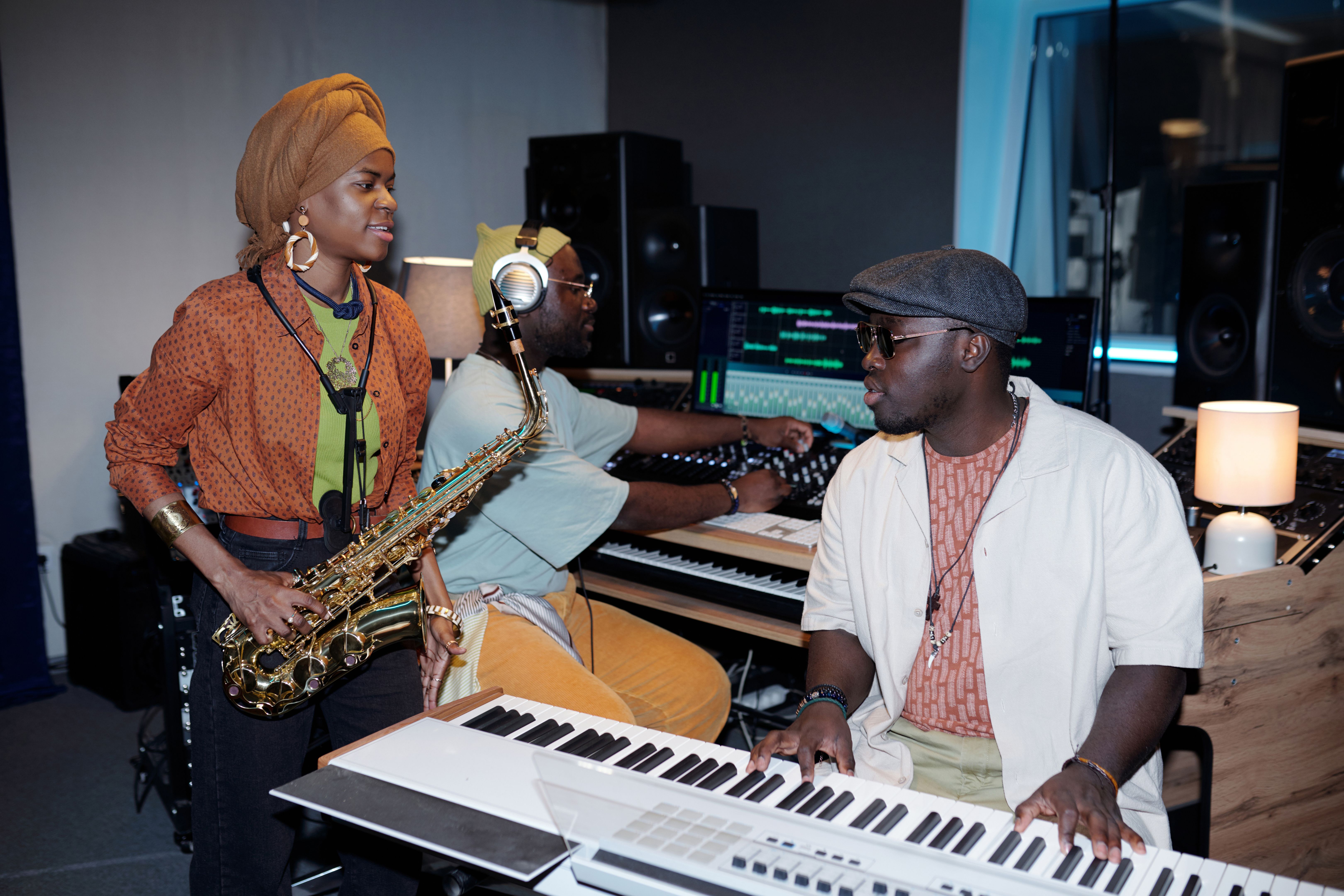 musicians collaborating