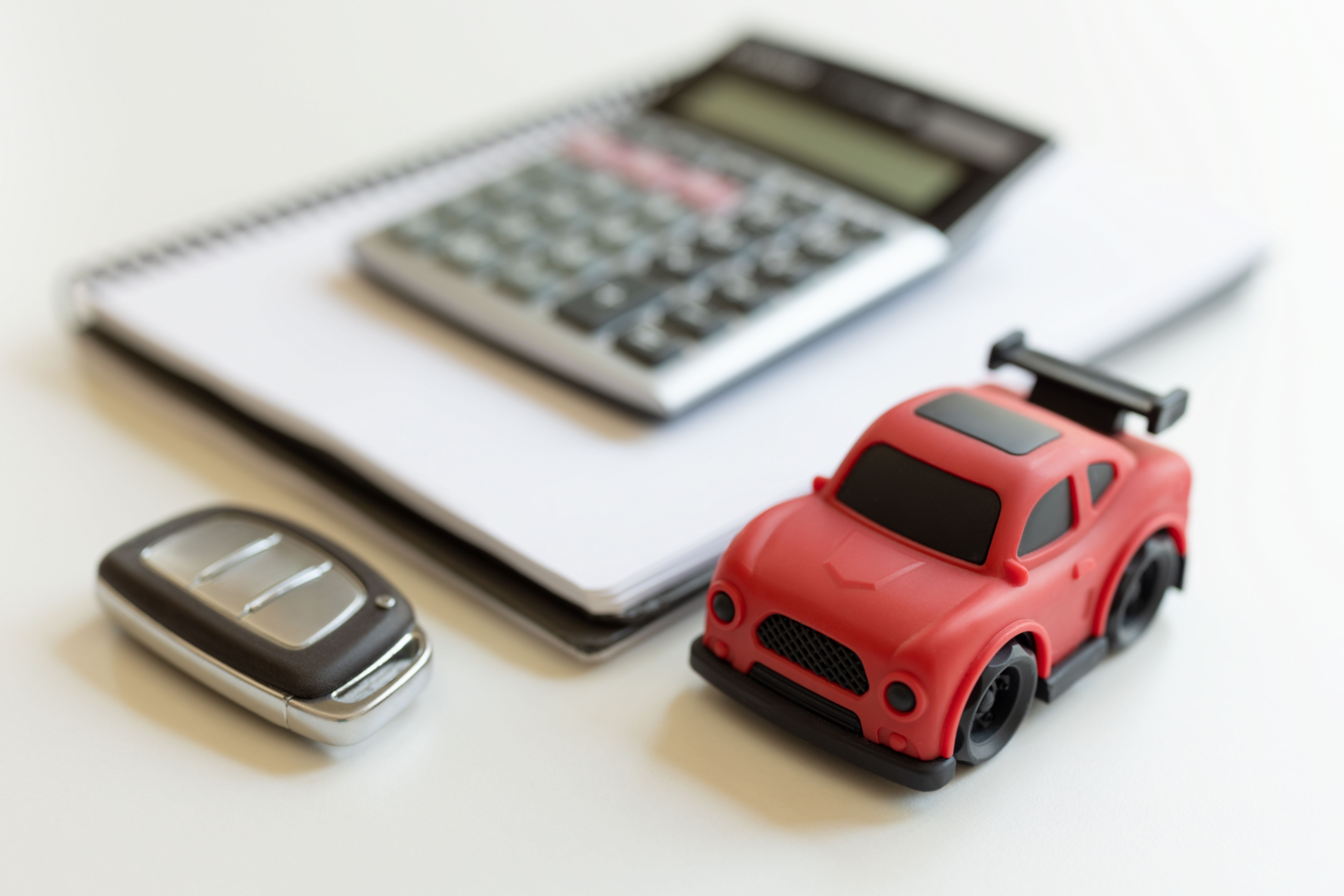 calculator and car