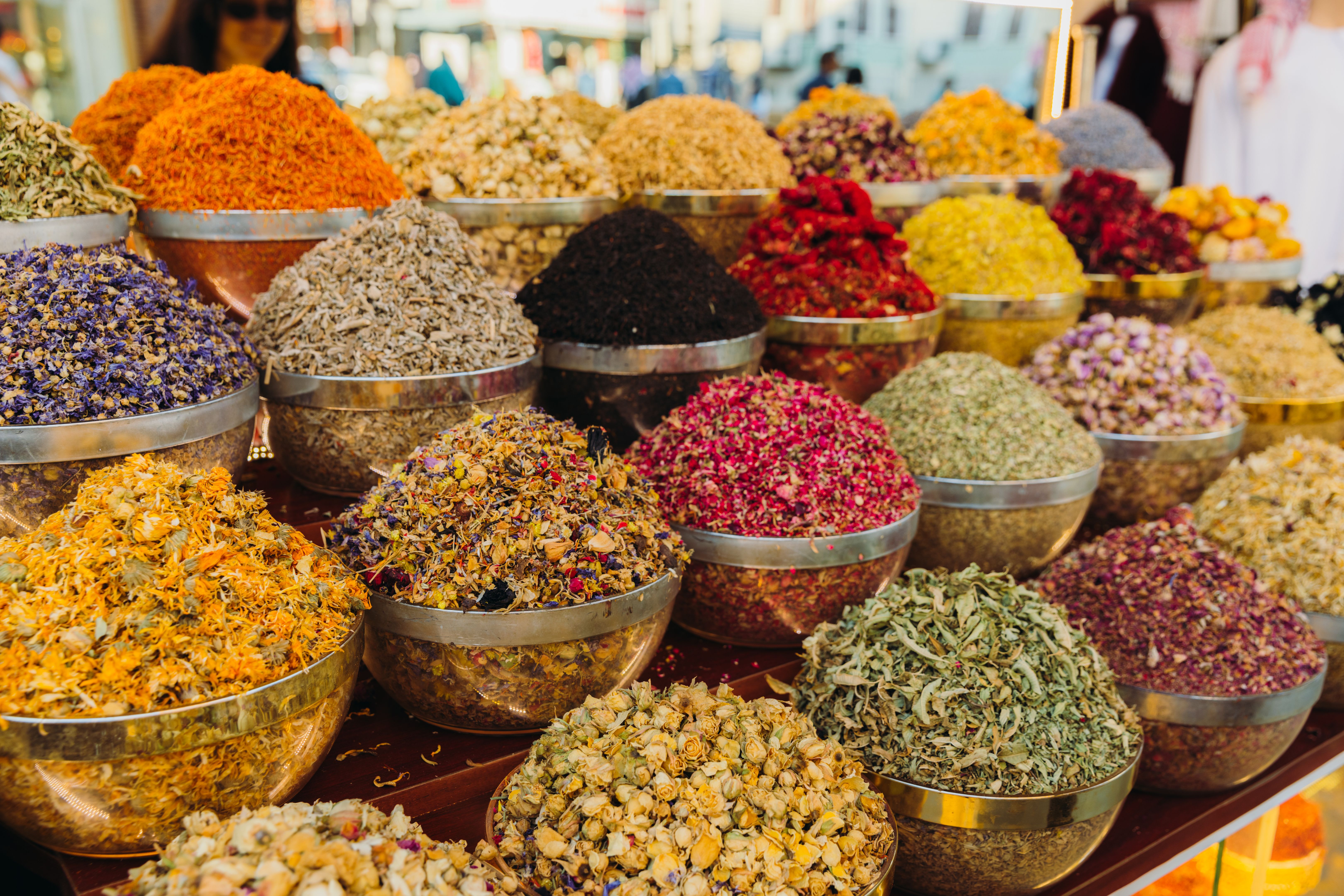 Spices and Dyes at Market of Old Town Dubai