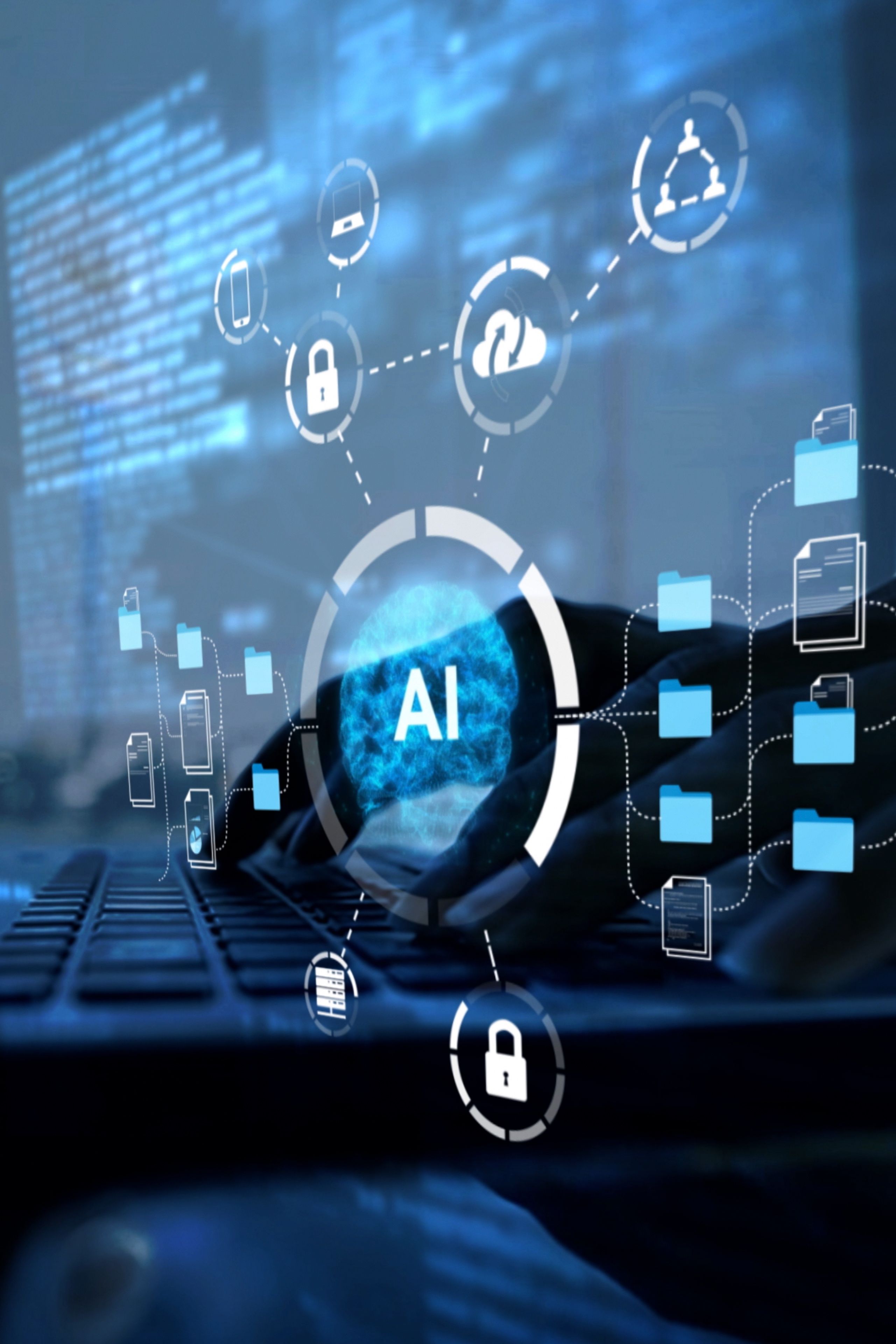 Artificial Intelligence, Organization, Data, Automated, Document,Organization,Manager,Business,Data,Automated,Artificial Intelligence,Technology,Document,Advice,Leadership,Computer,Internet,Connection,File Folder,Storage Compartment,Database,Laptop,