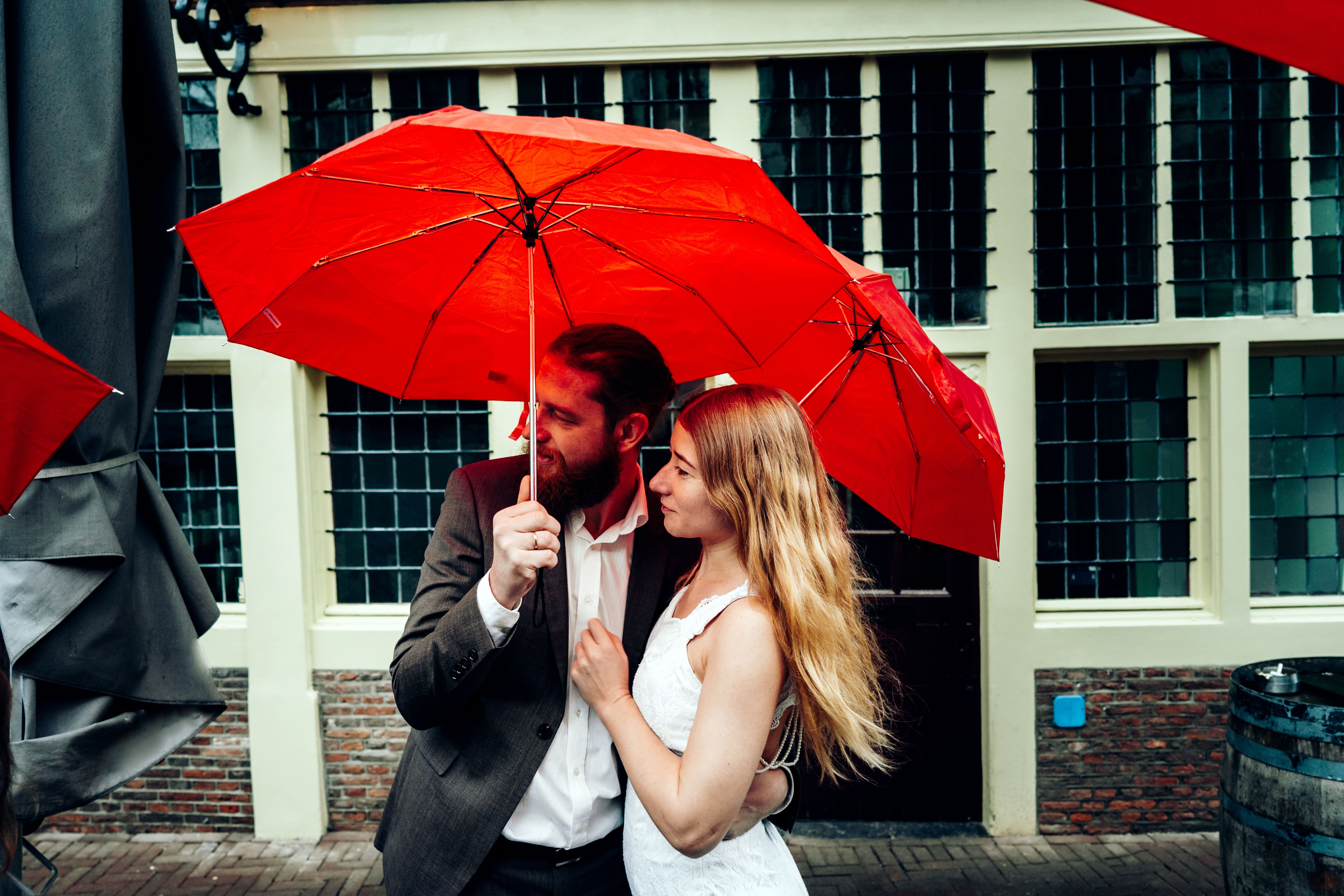 rainy Amsterdam wedding
