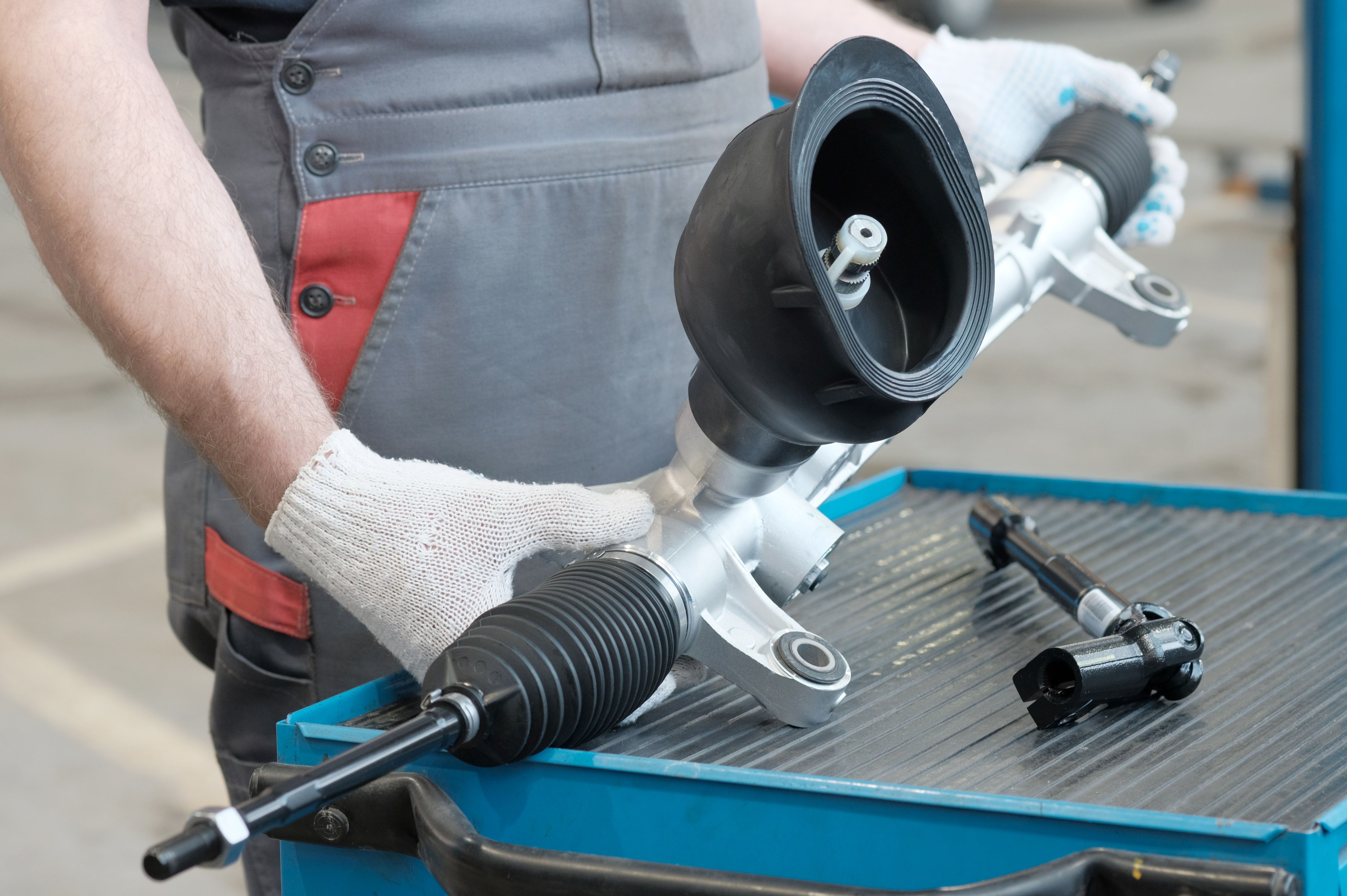 Repair of the undercarriage of the car at the service station.