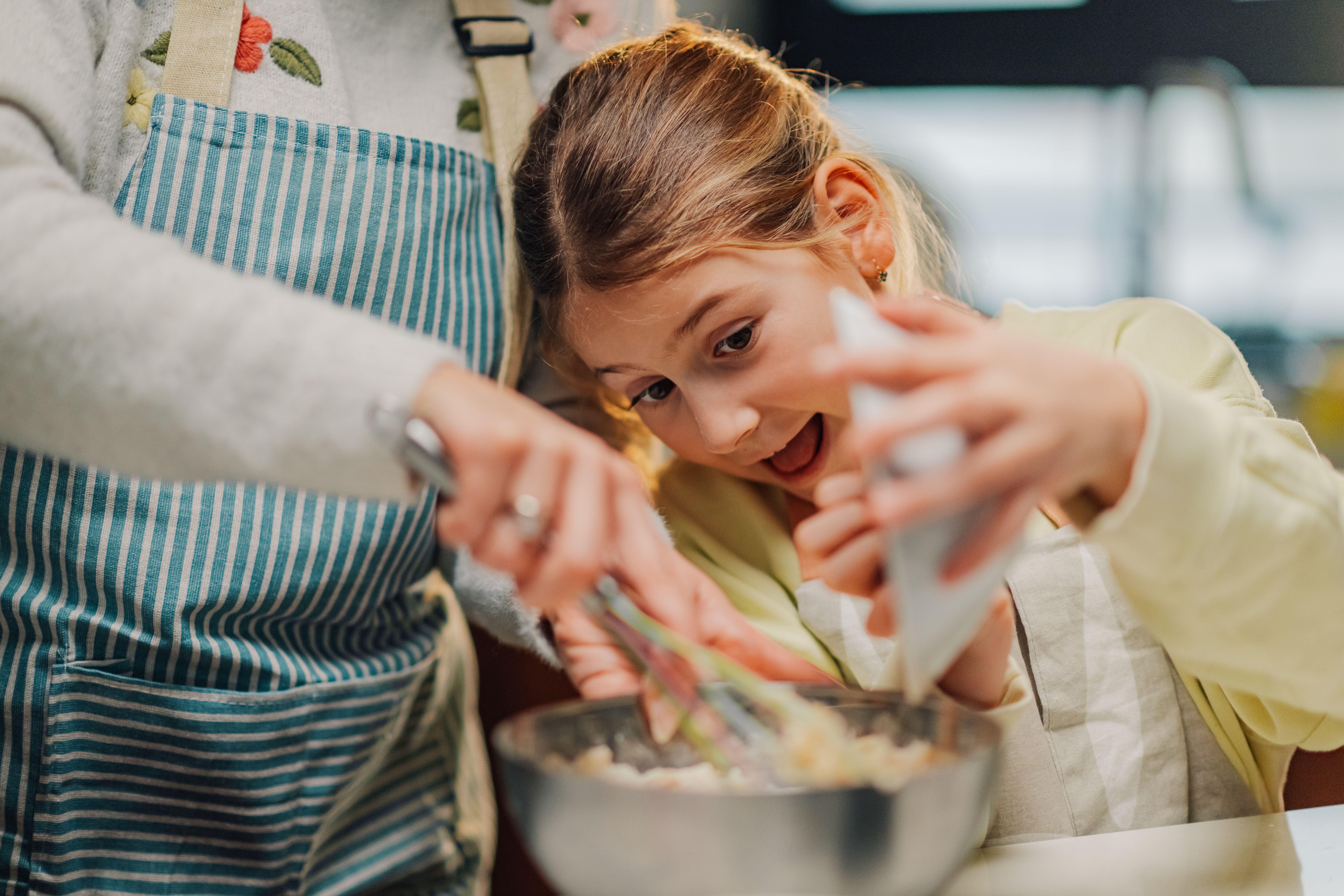 family cooking together