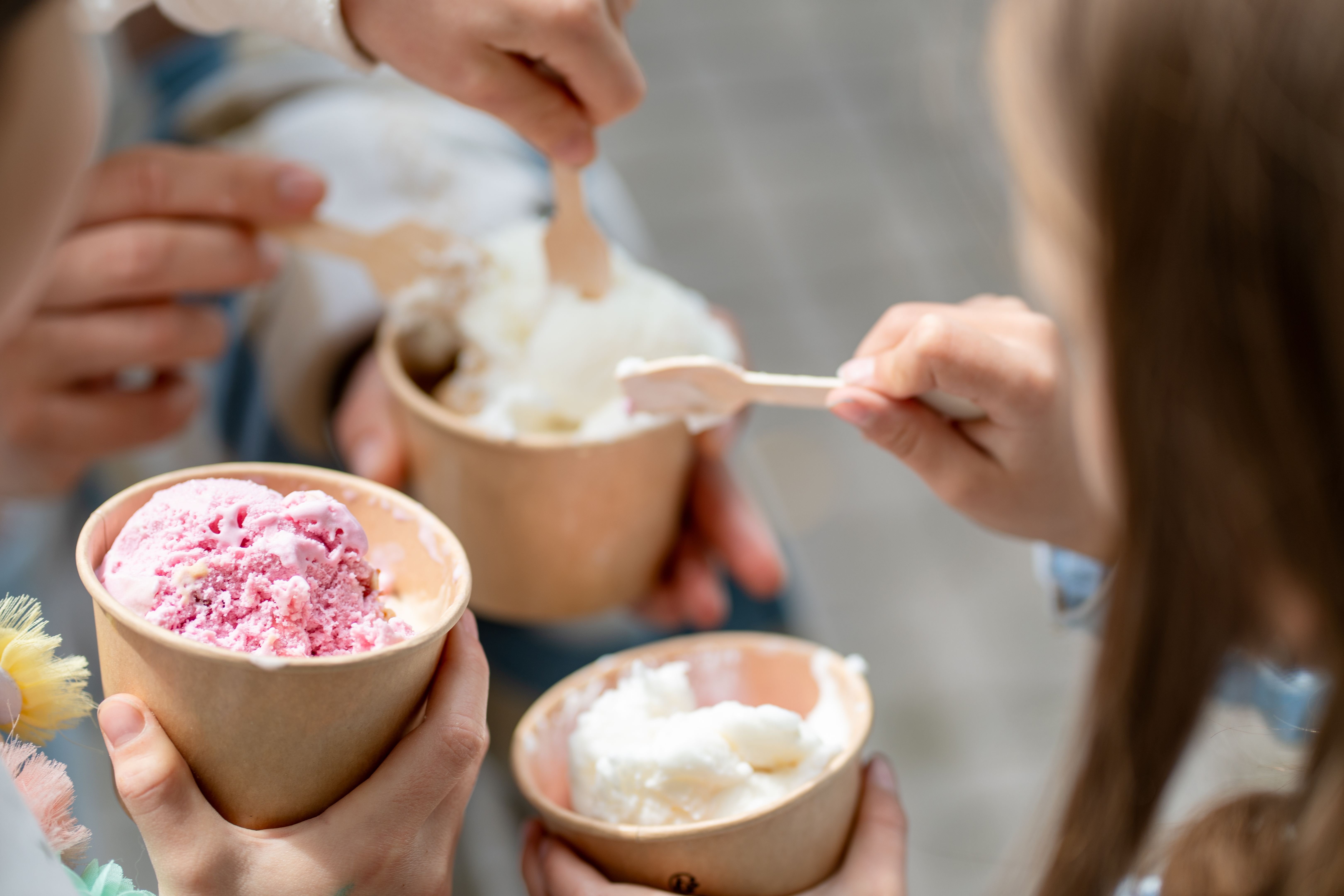family eating ice cream