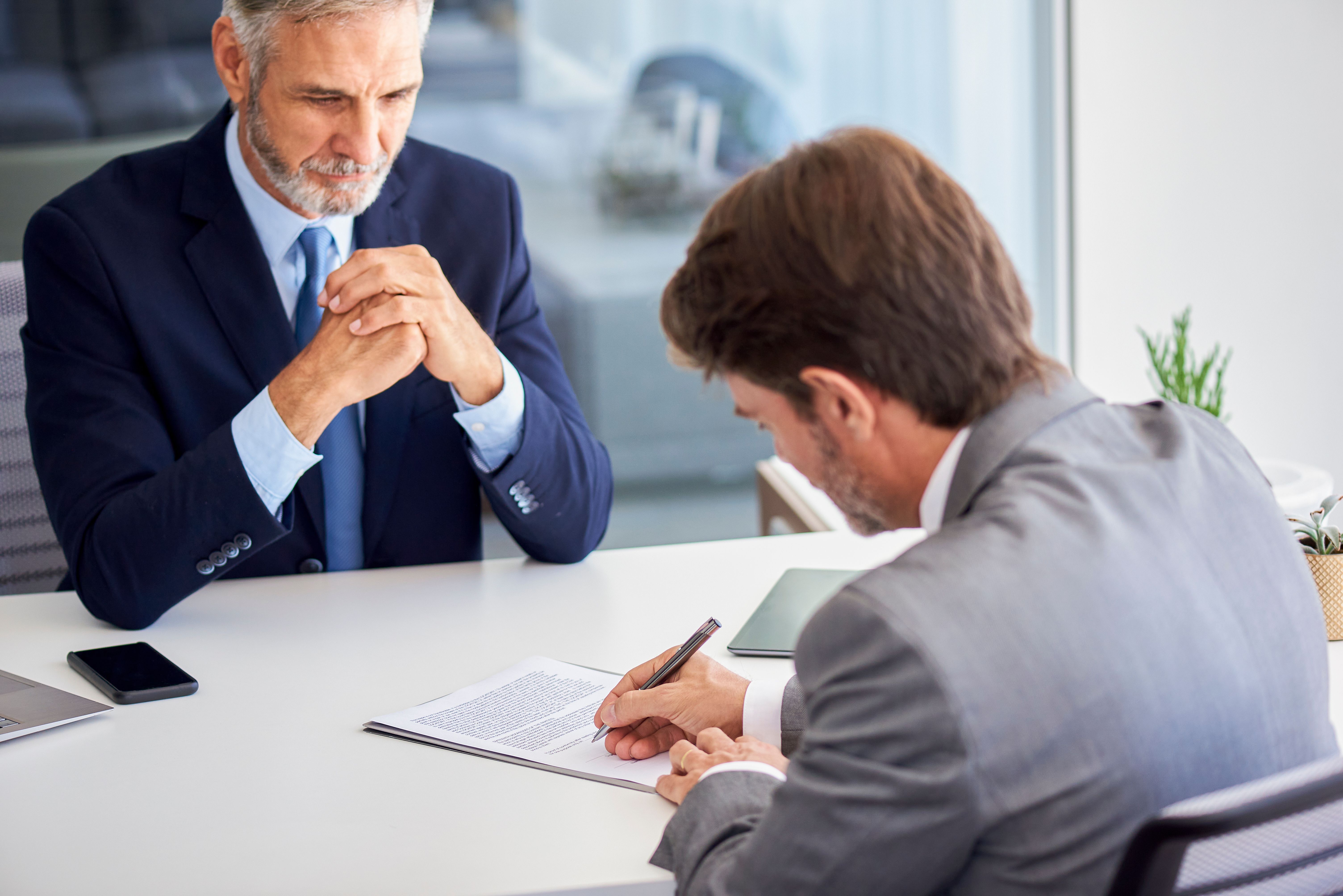 business contract signing