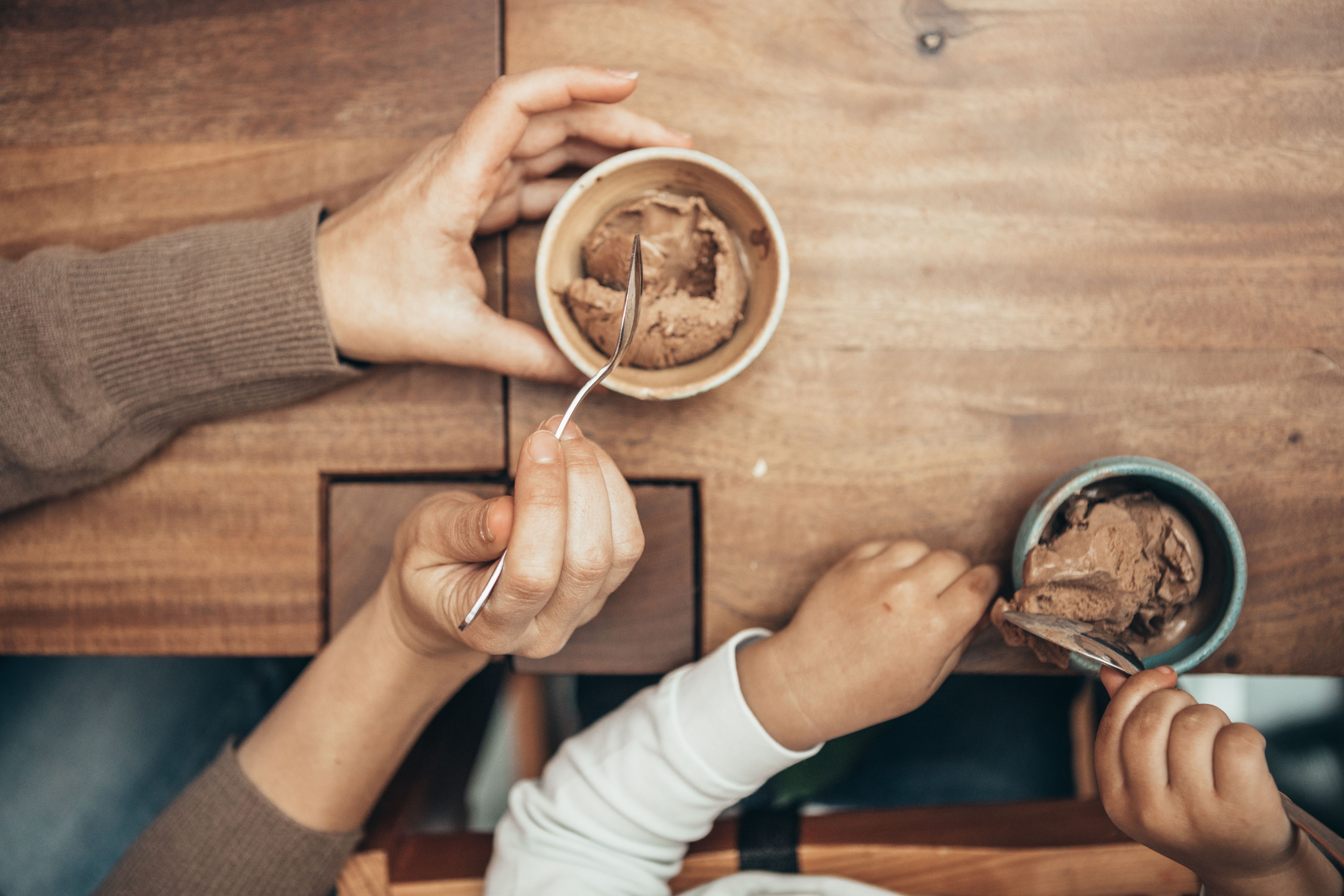 family eating ice cream
