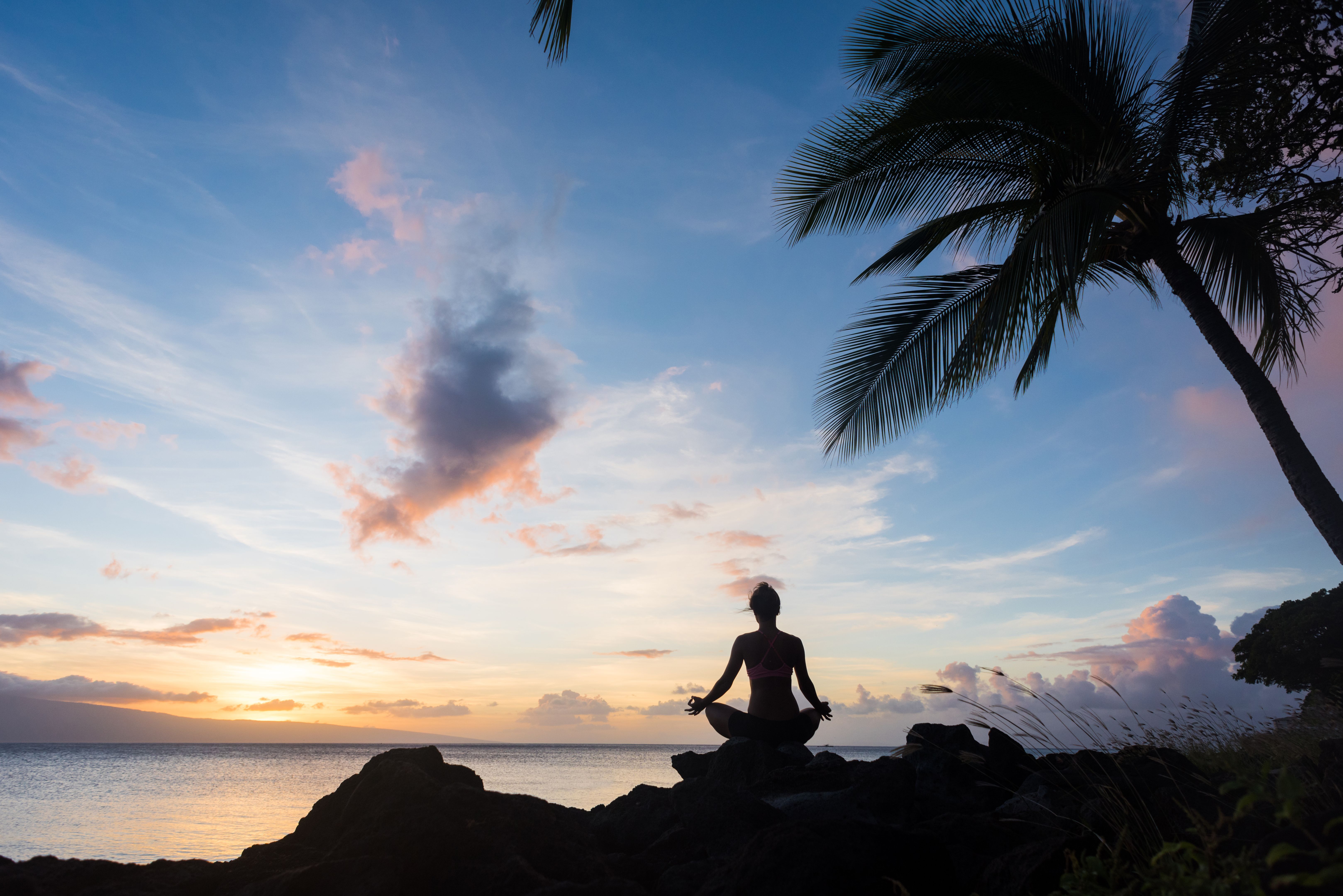 Oceanside meditation at sunset