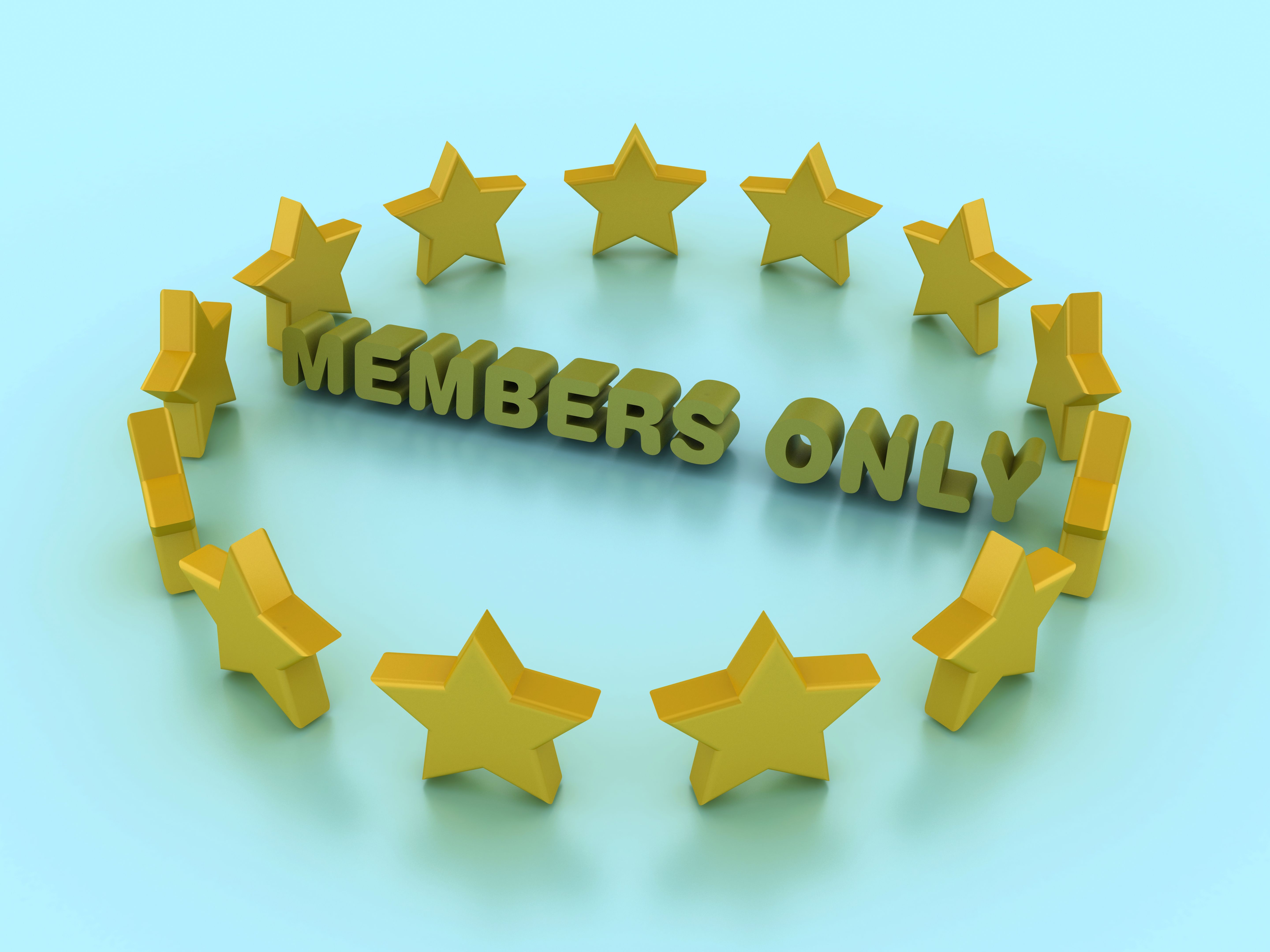 3D Stars with Members Only Phrase