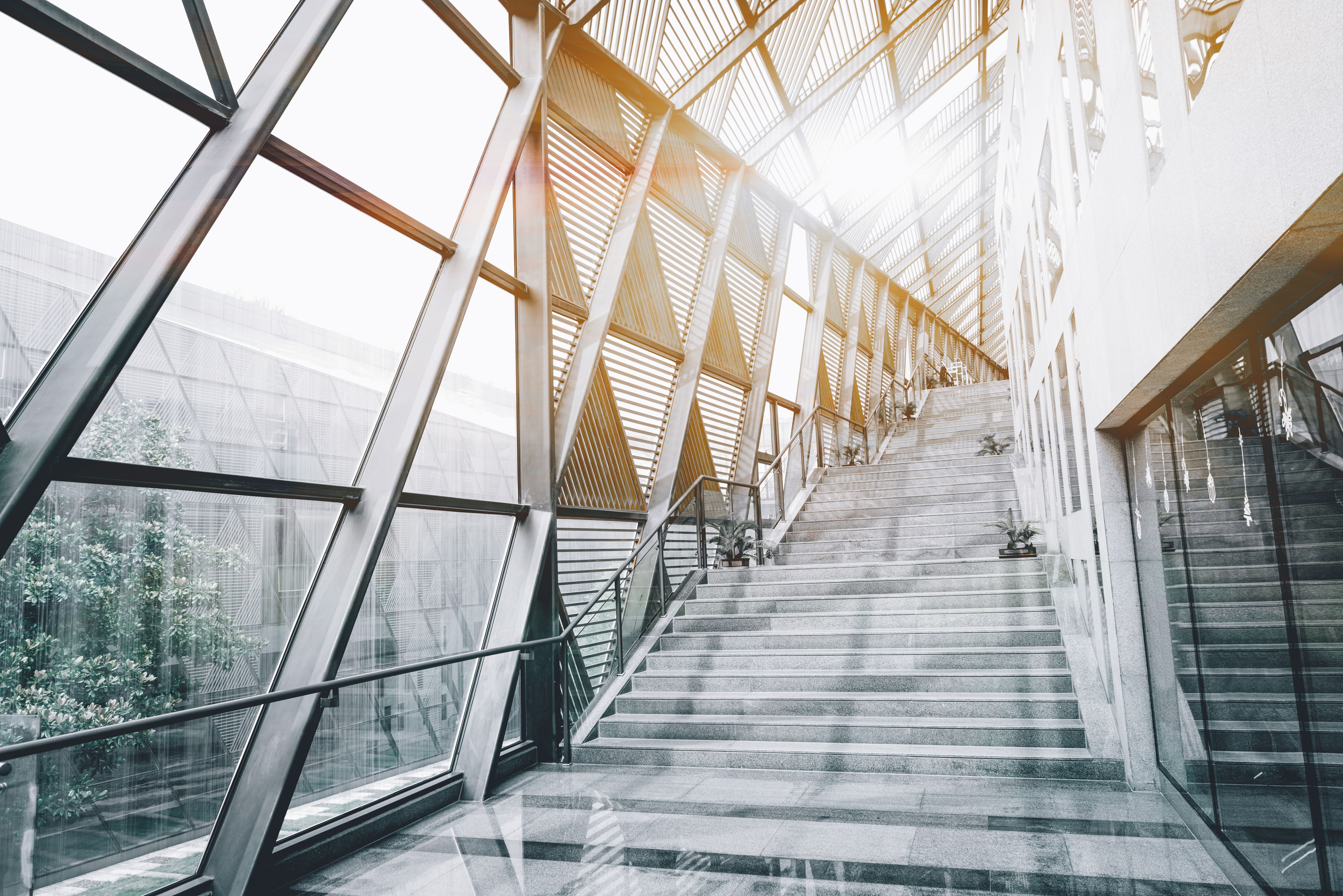 modern glass staircase