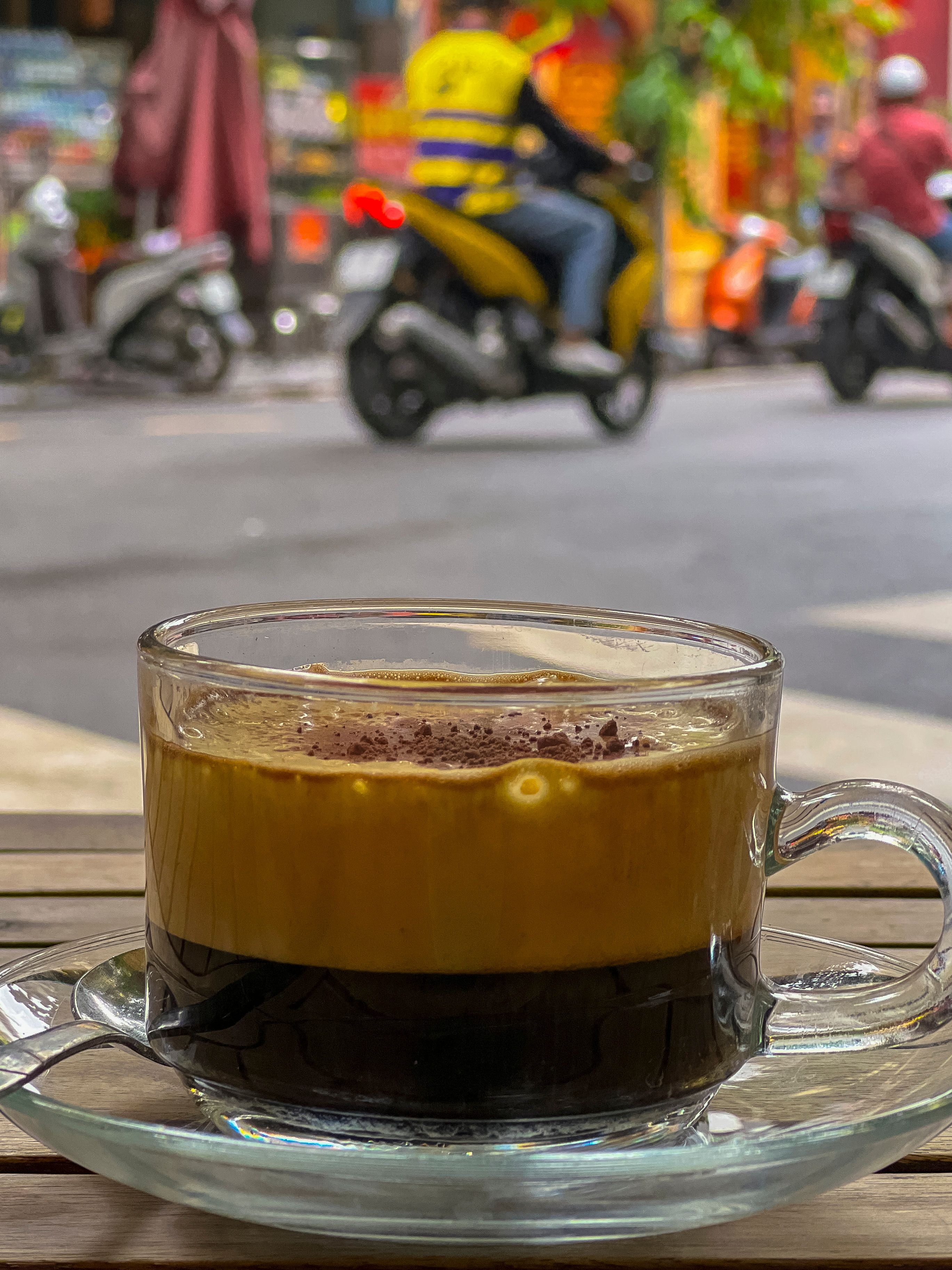 Egg Coffee on Street of Hanoi Old Quarters Vietnam. The coffee flavours and texture is so delicious a must coffee to try when your in Vietnam