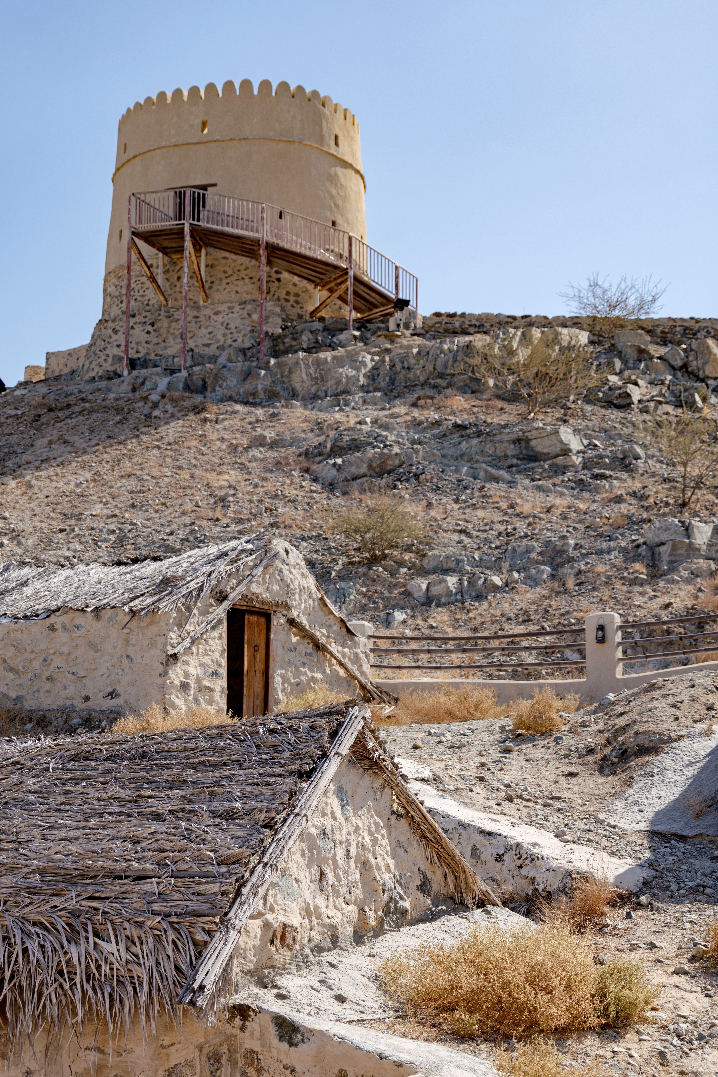 Hatta Heritage Village, UAE. Hatta watchtower south and traditional UAE architecture. Perfect travel destination for cultural explorers Hatta Heritage Village, UAE. Hatta watchtower south and traditional UAE architecture. Perfect travel destination for cultural explorers