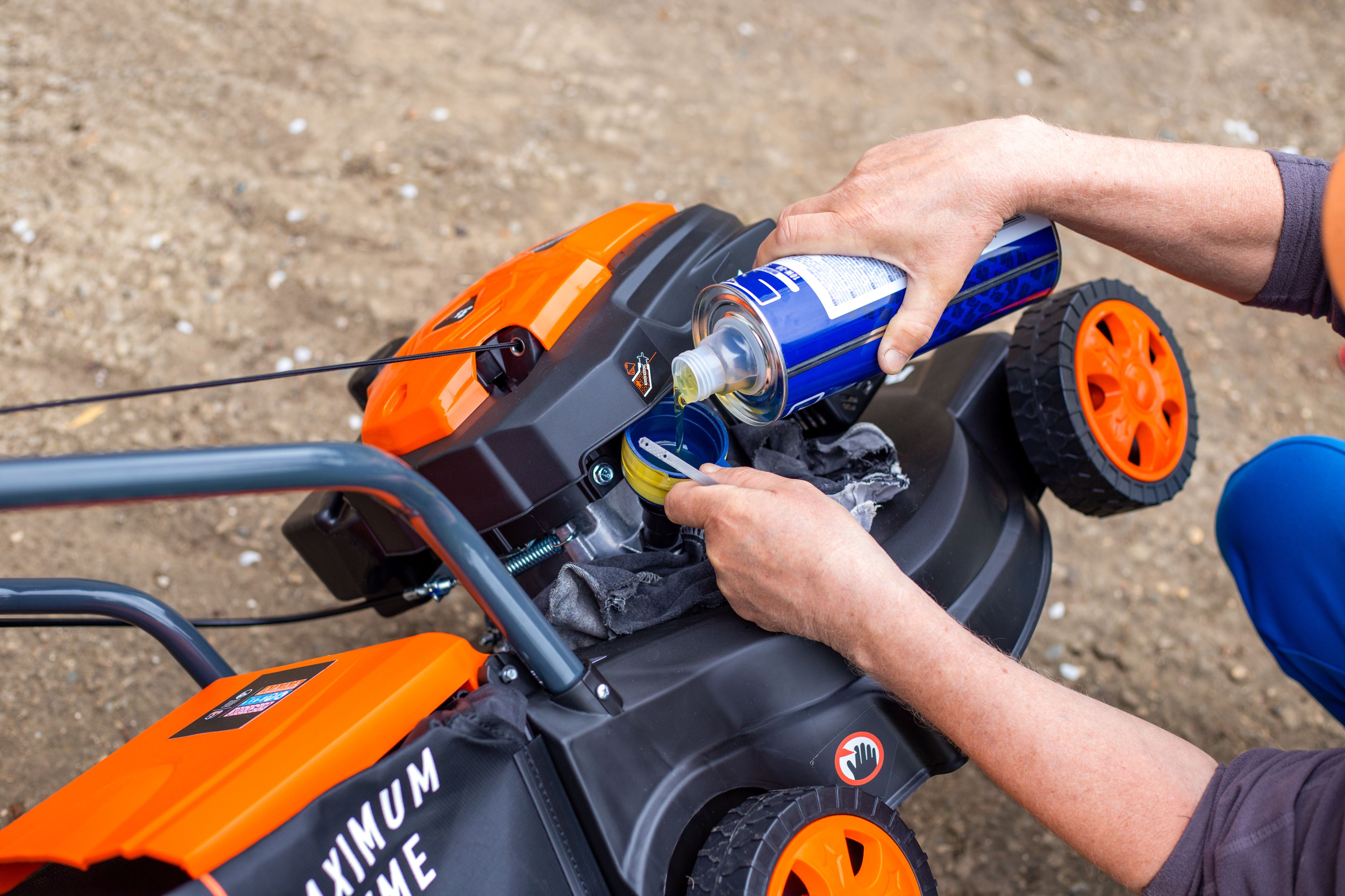 oil change lawnmower