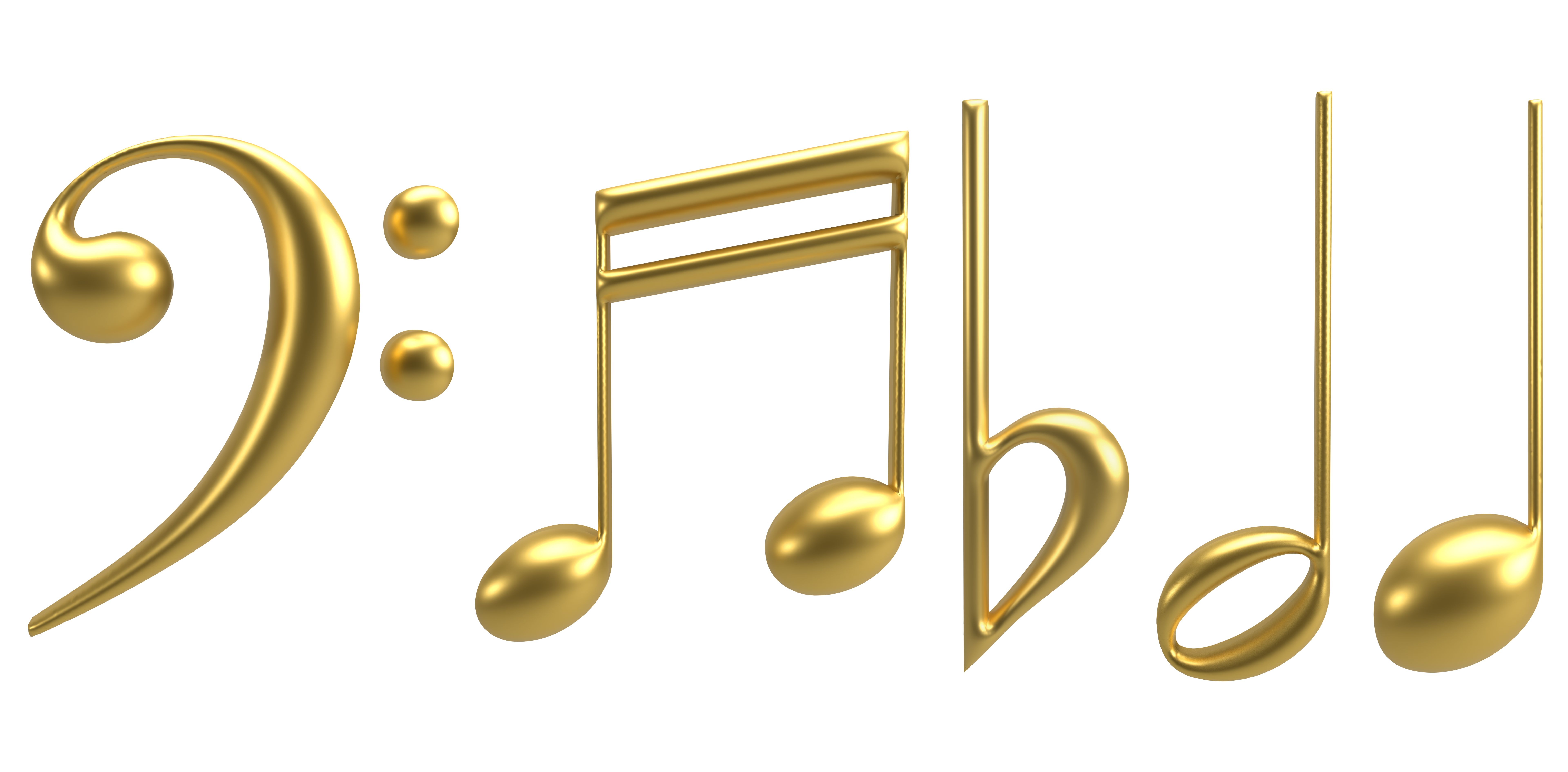 gold music notes 3d render