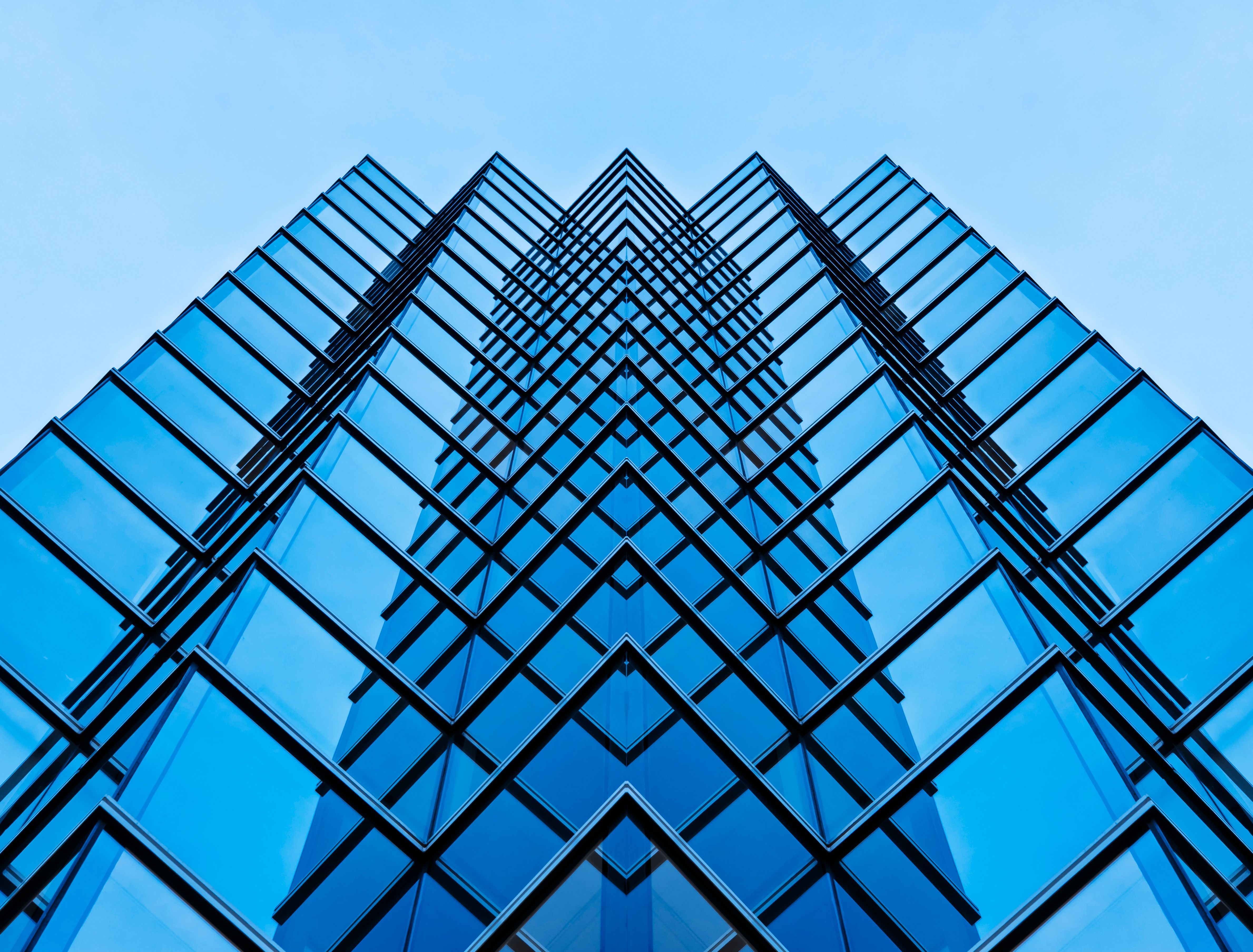 Architecture details Glass wall Modern building exterior Abstract futuristic background