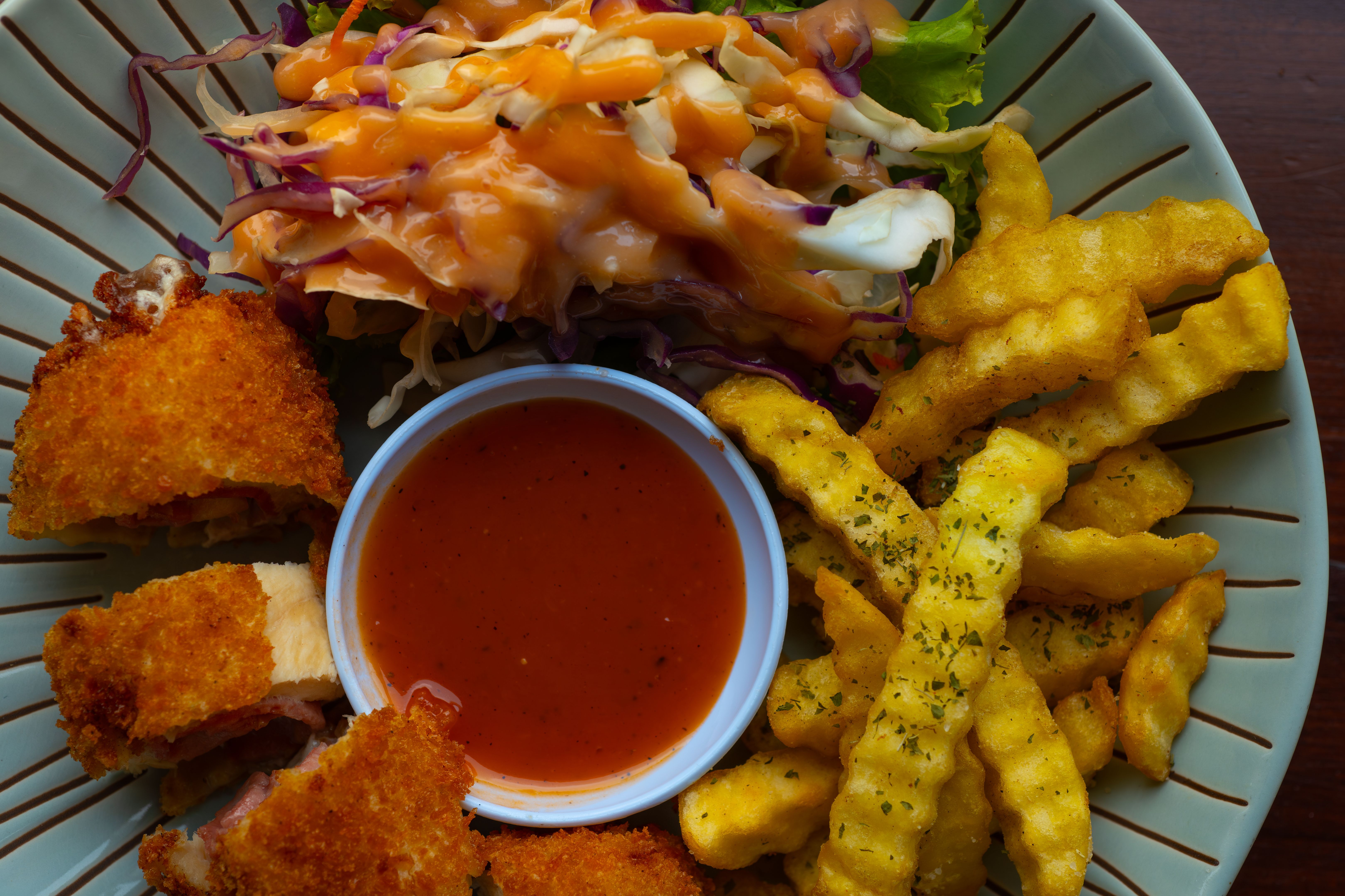 Chicken Cordon Bleu in Cafe Environment