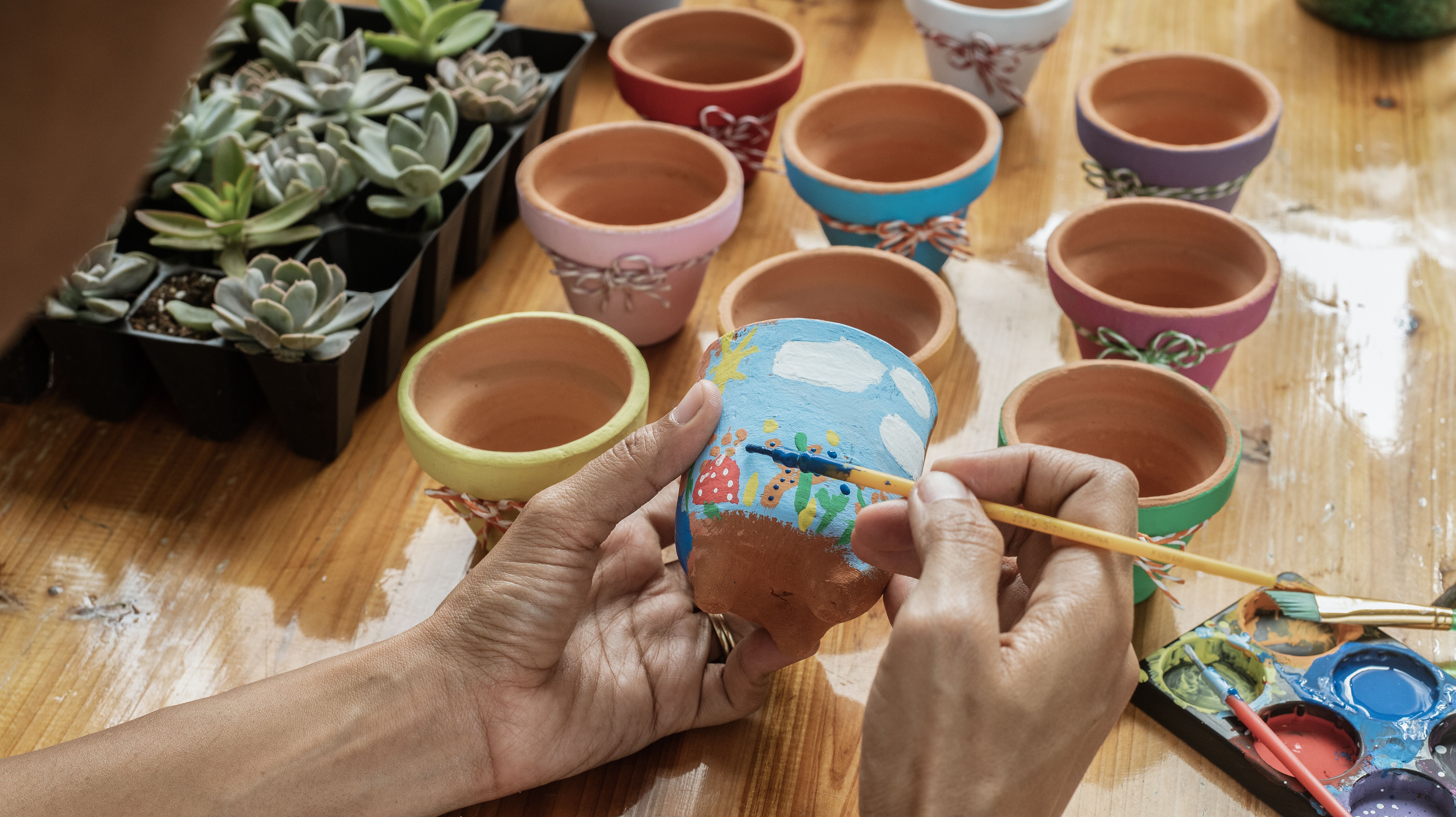 painted flower pots