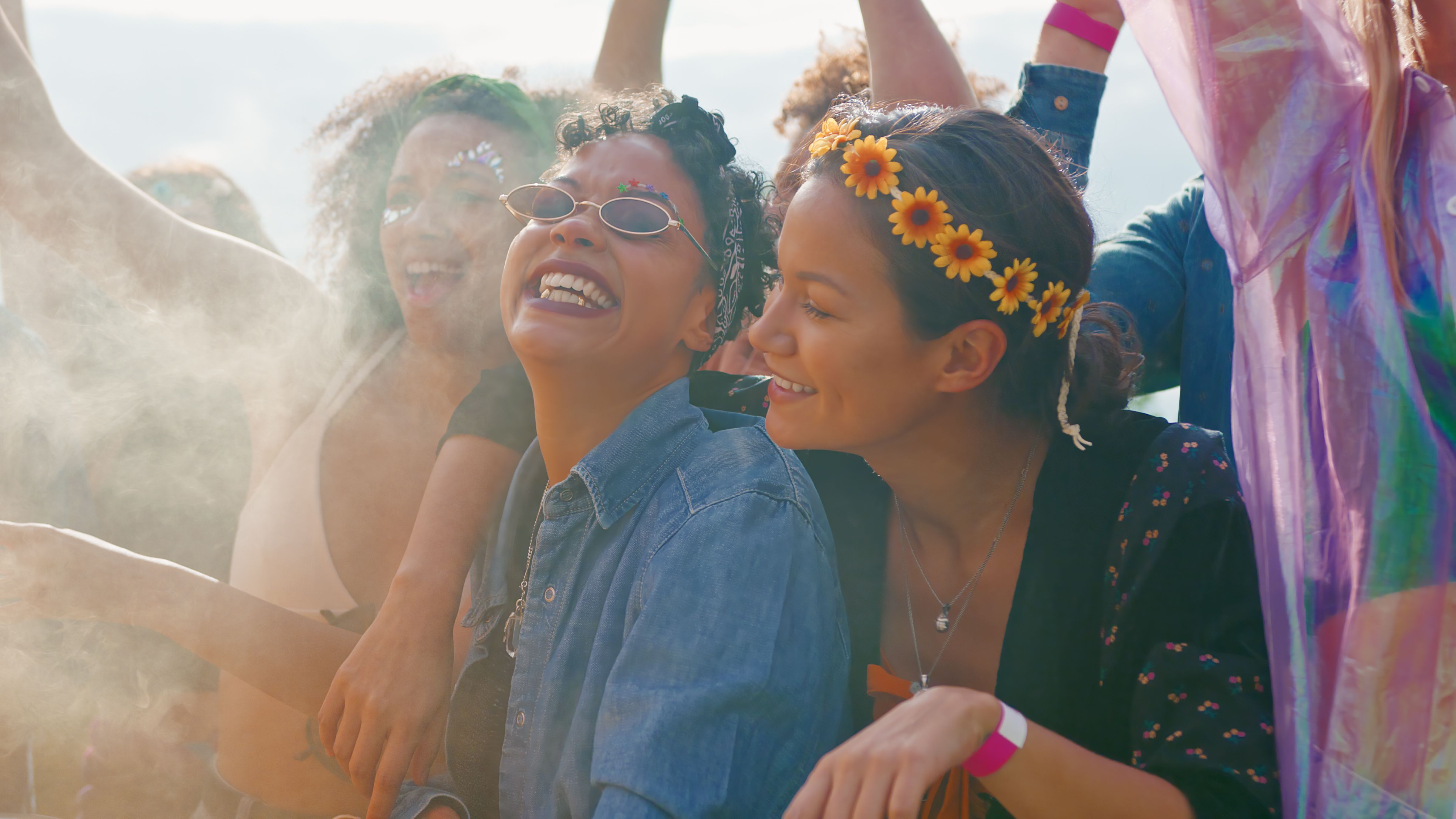 happy festival crowd