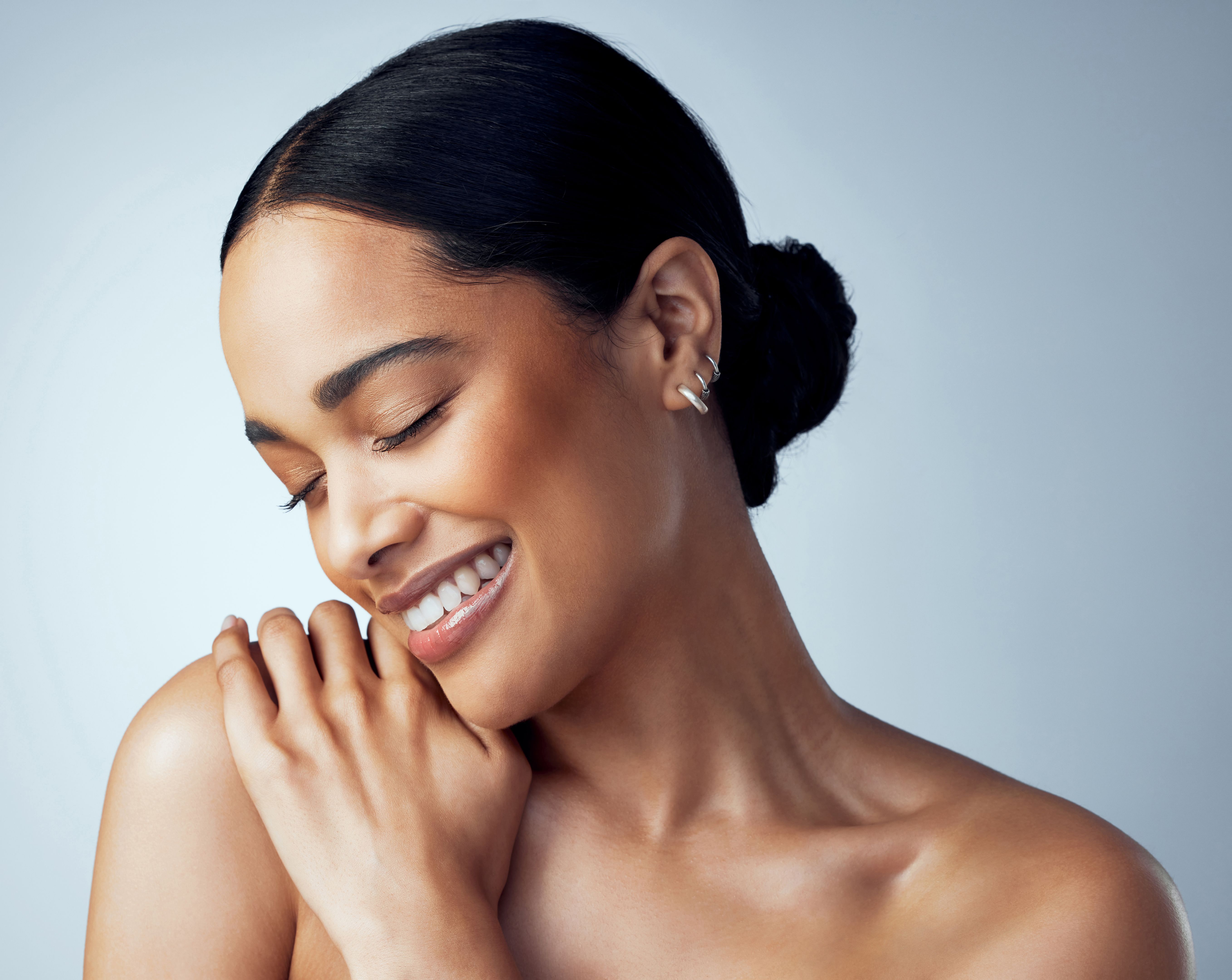 woman smiling wrinkles