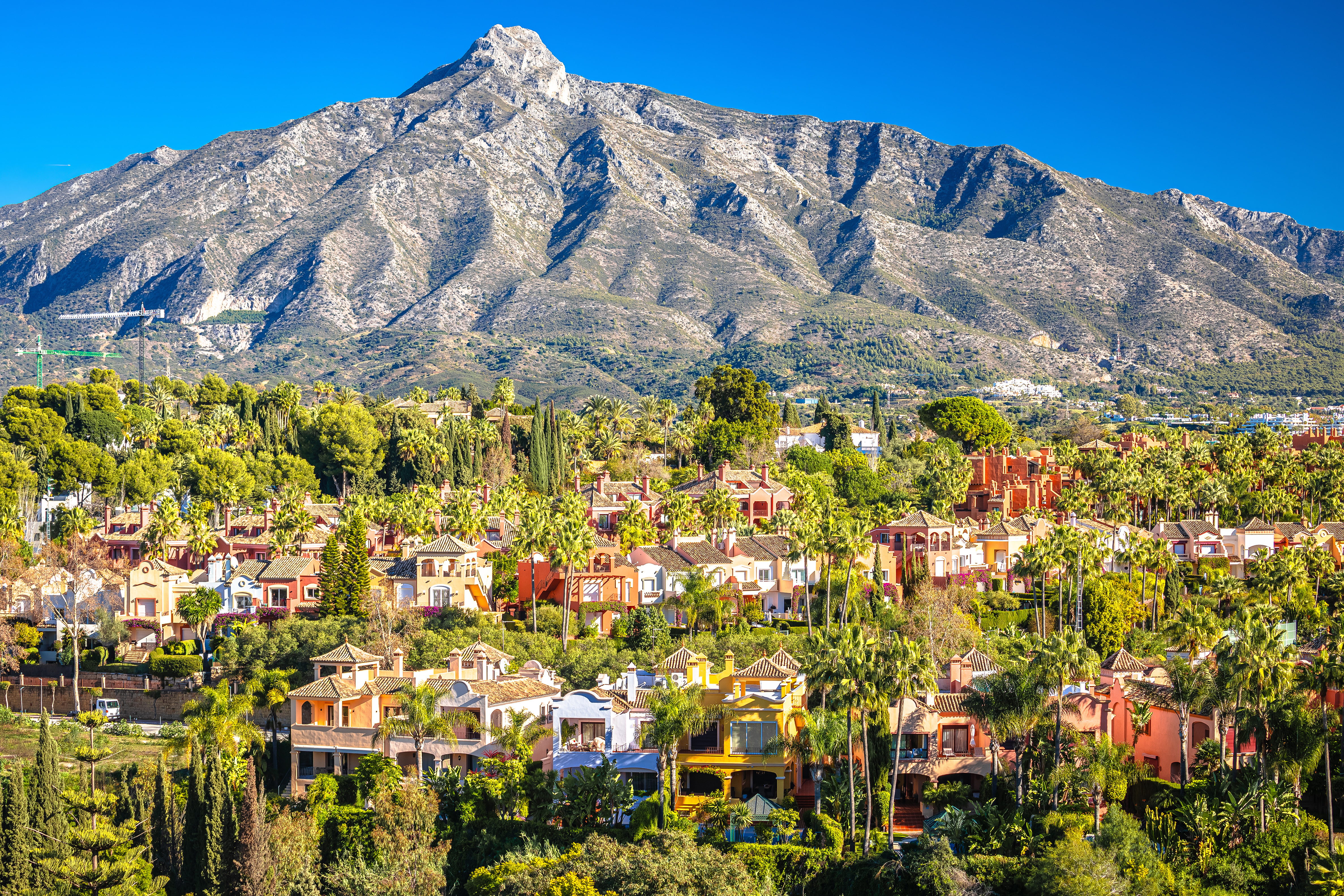 Colorful villas in Marbella view